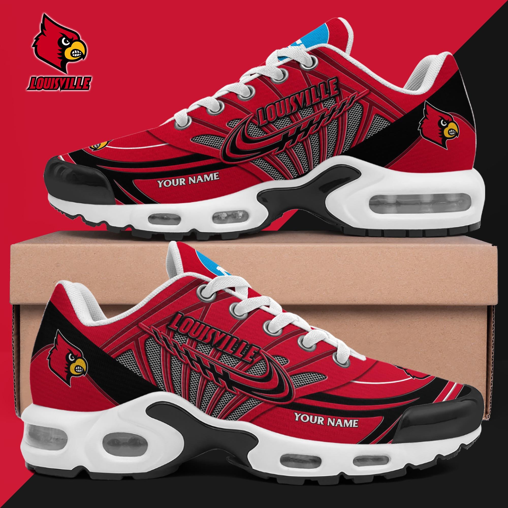 louisville cardinals tn shoes 2026 version custom your name 7387 nbb0a