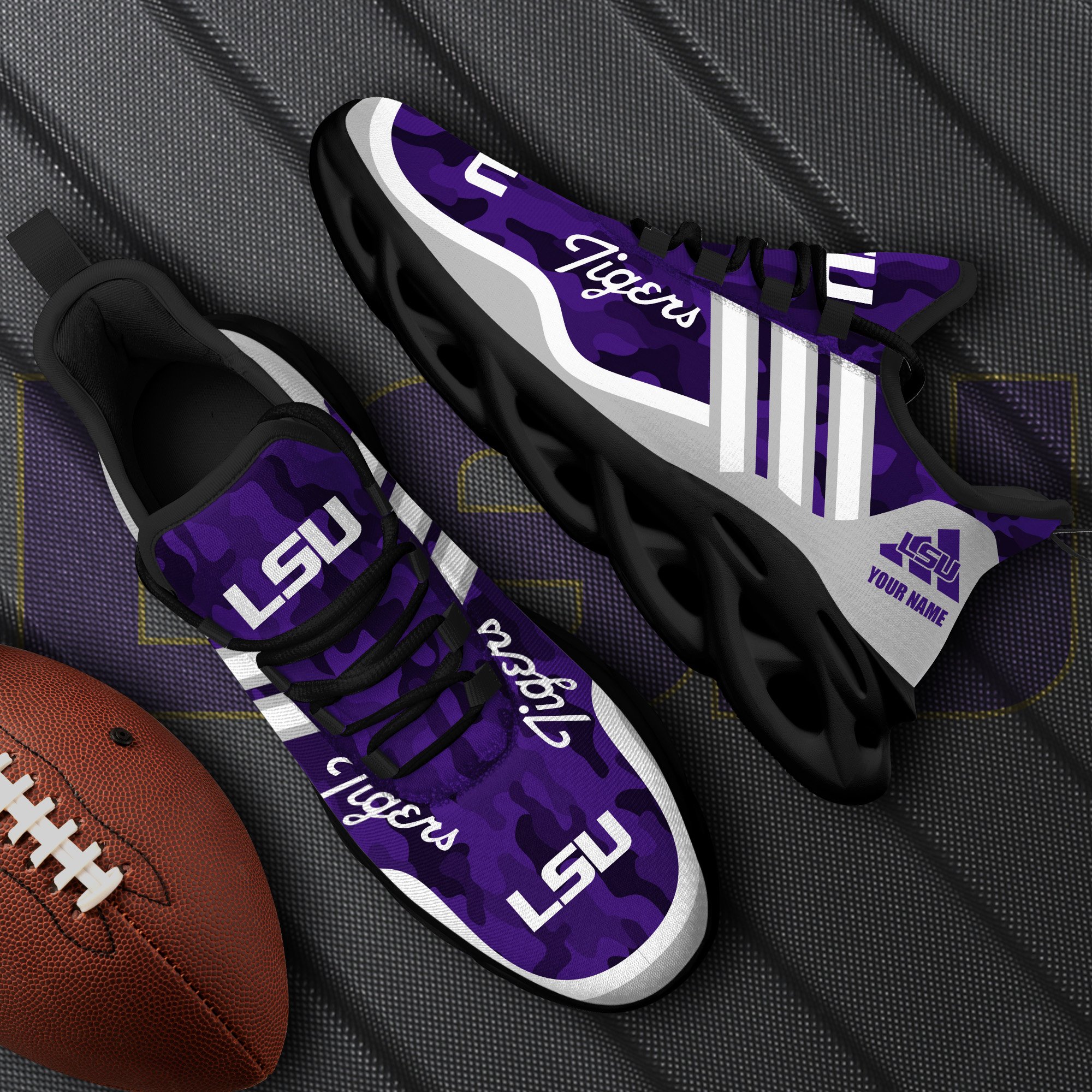 LSU TIGERS Black Max Soul Shoes 2026 Versions Custom Name 466
