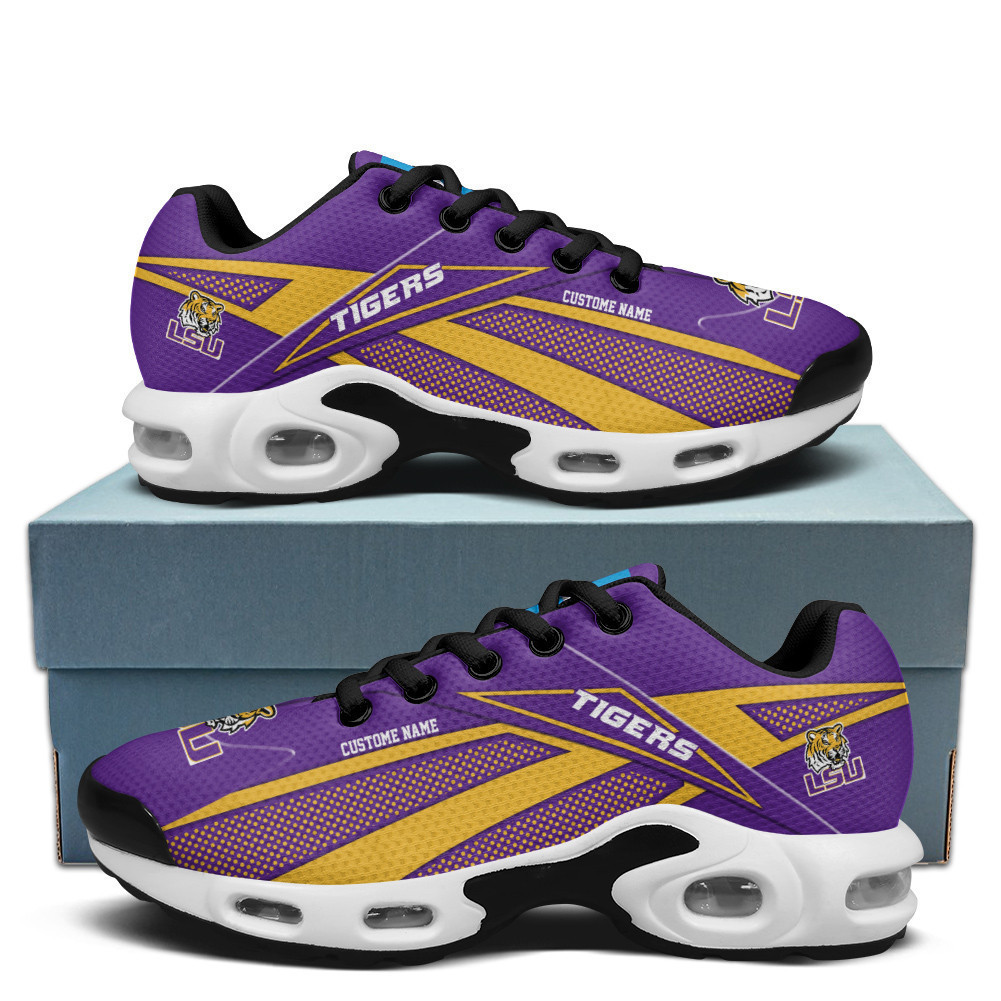 lsu tigers personalized name team colors supersonic line pattern tn shoes air cushion sneakers 3719 mlv0a