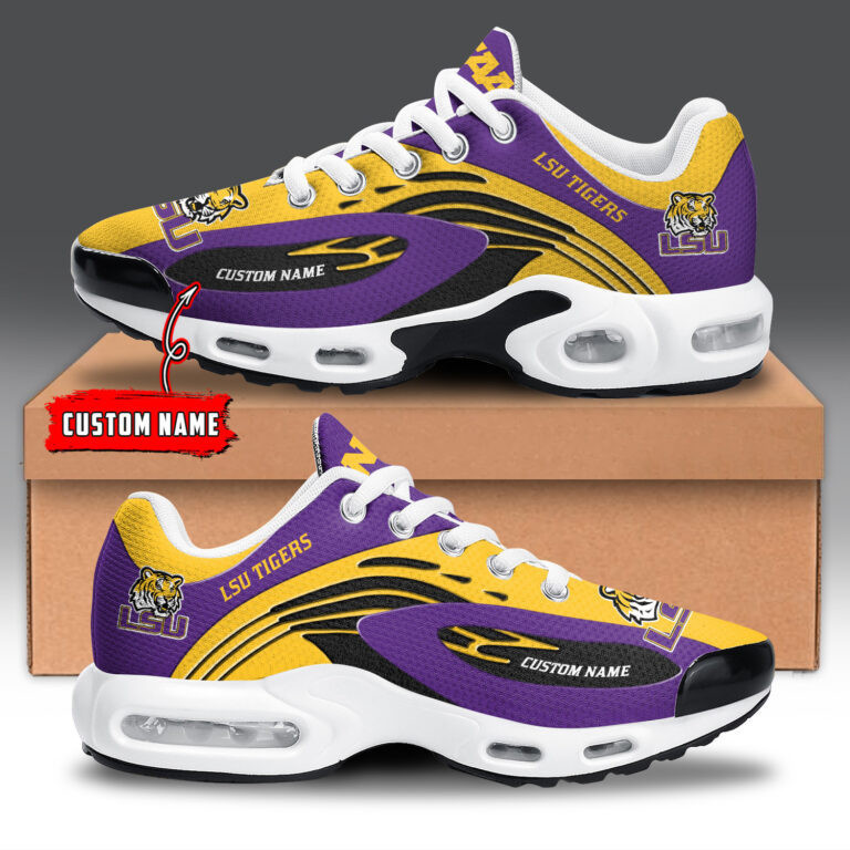 lsu tigers personalized name team logo mix colors wave line tn shoes air cushion sneakers 1299 oucgy