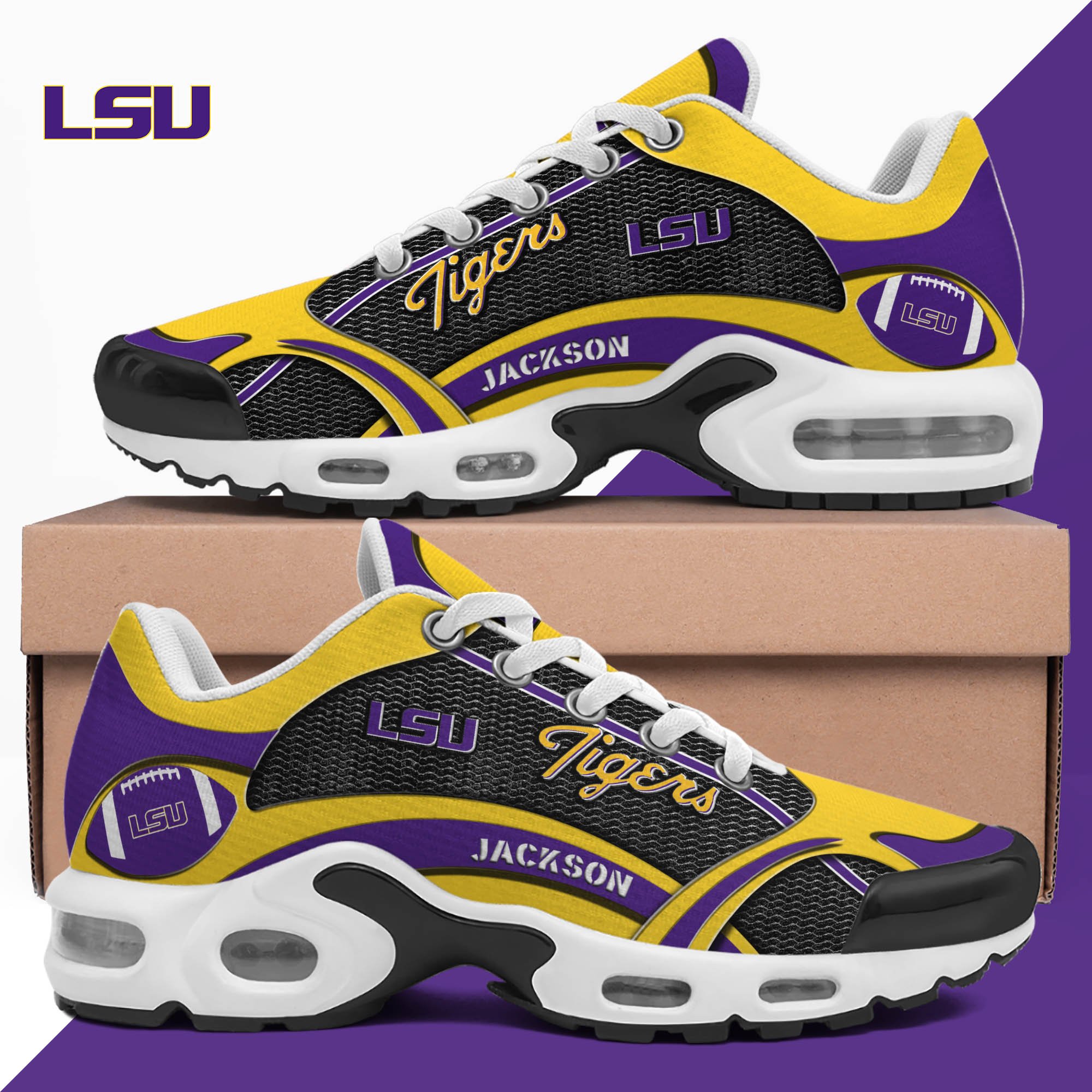 lsu tigers team tn shoes 2026 version custom name 889 2696 pfrw0