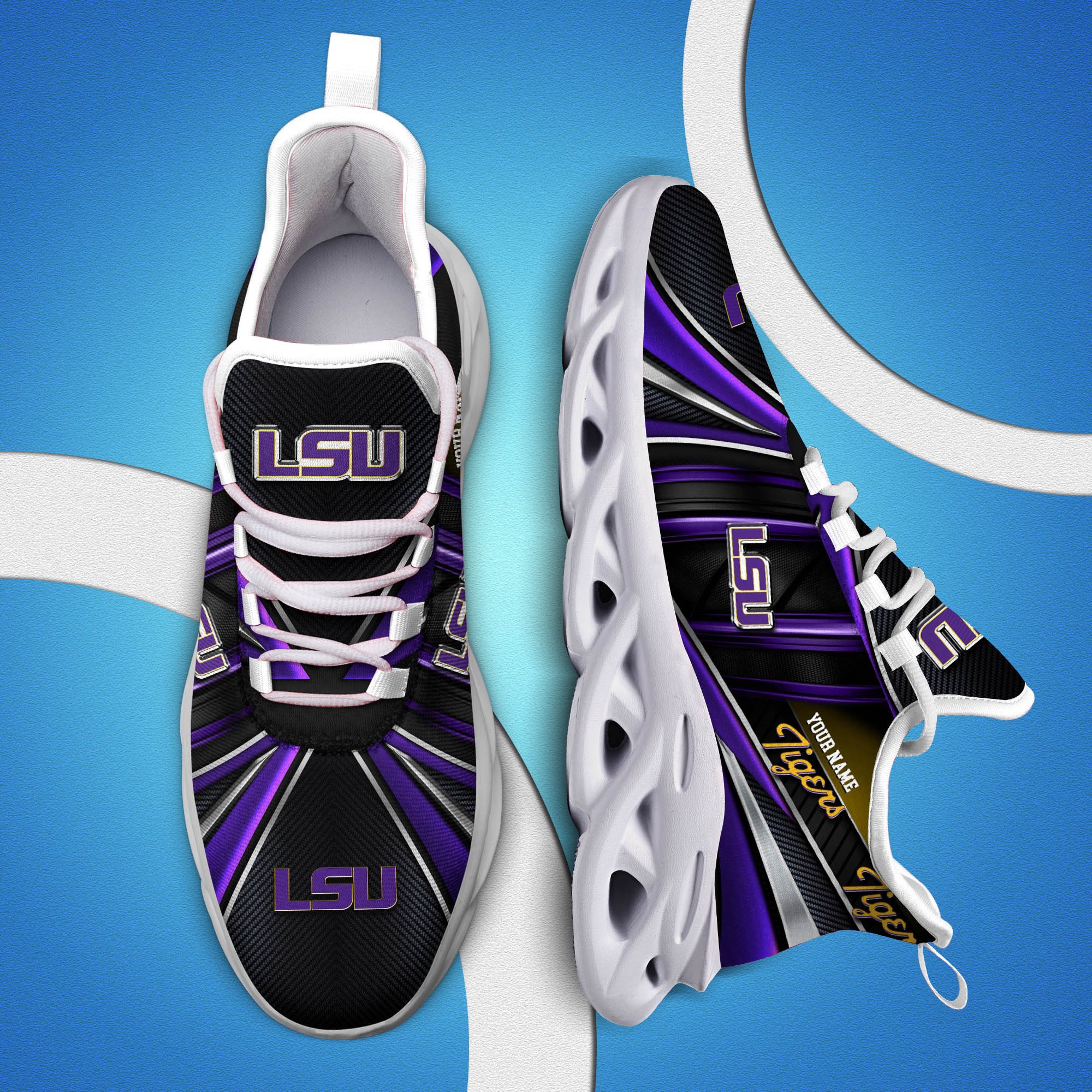 lsu tigers white c sneakers 2026 version personalized your name sport team sneakers sport gifts ph892 8410 v46qe