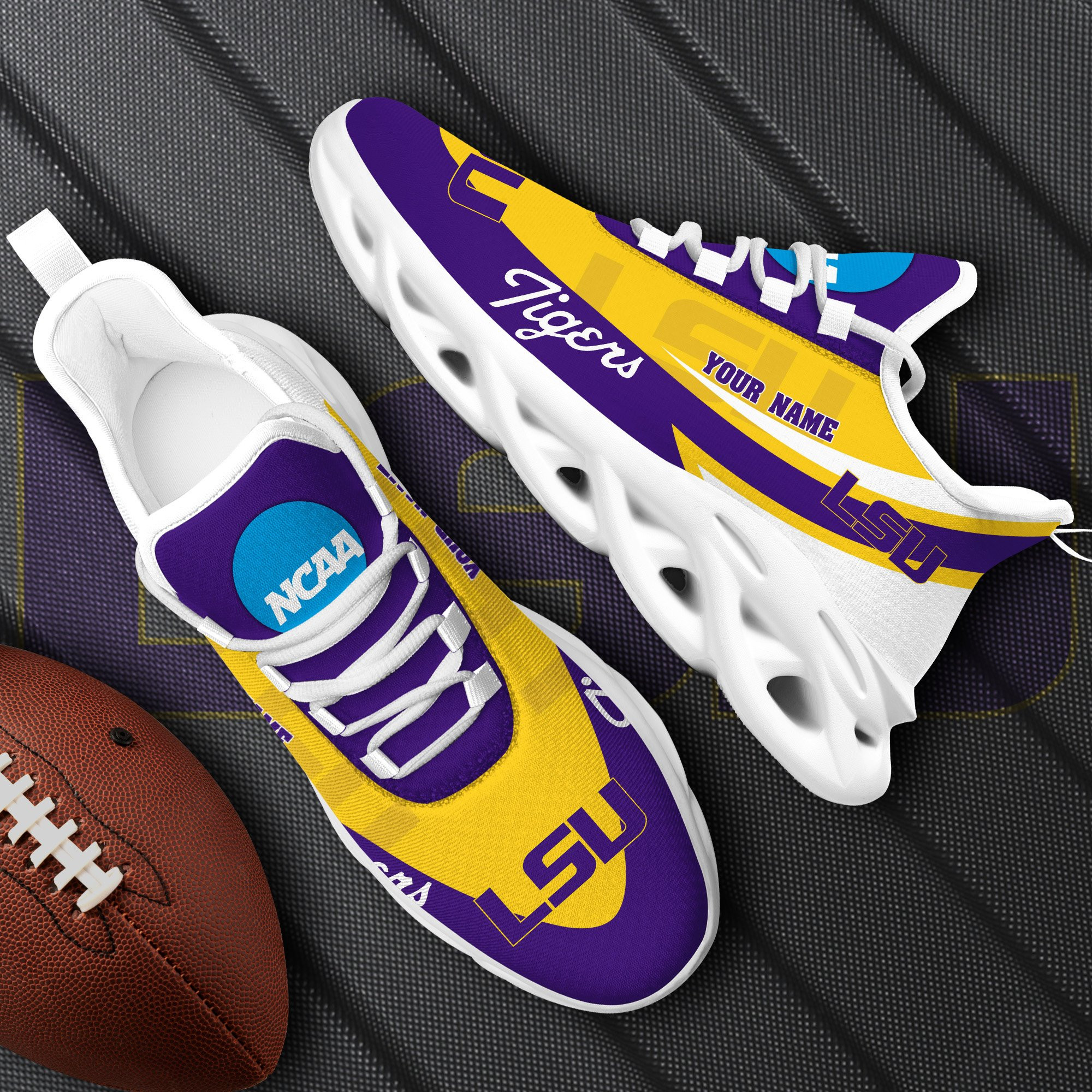 lsu tigers white max soul shoes 2026 versions custom your name sports gift for fan ph019 9782 a7chp