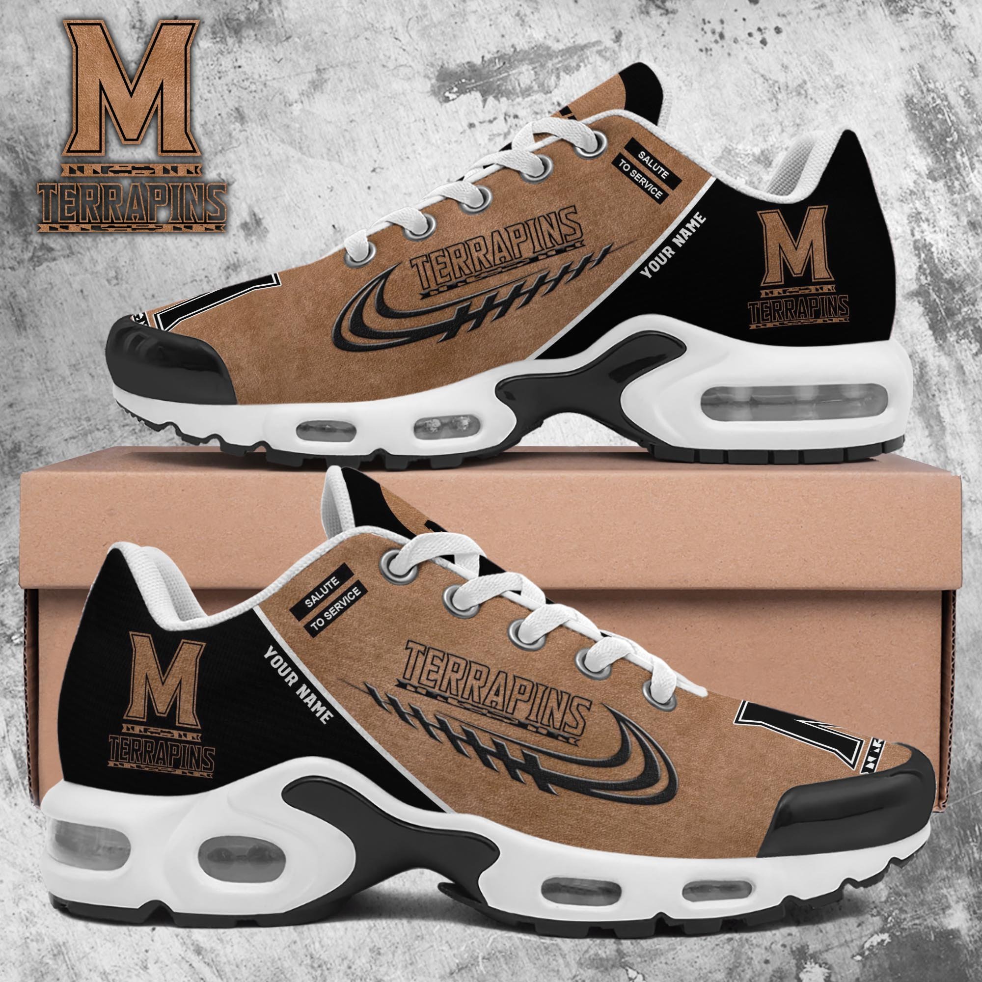 Maryland Terrapins TN Shoes 2026 Version Custom Name, Shoes For Football Fans, Fan Gifts PH637