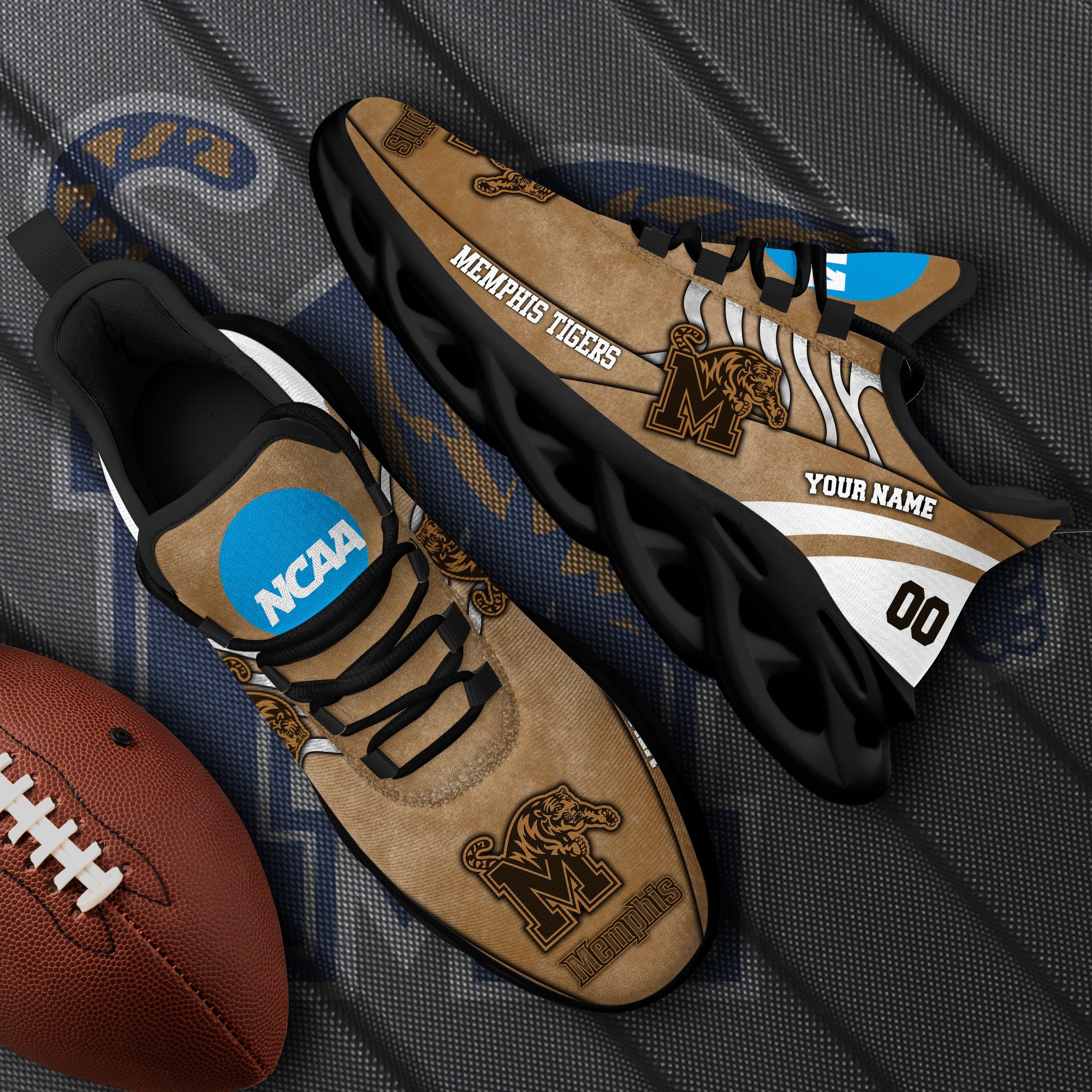 Memphis Tigers Black Max Soul Shoes 2026 Versions Custom Your Name And Number 312
