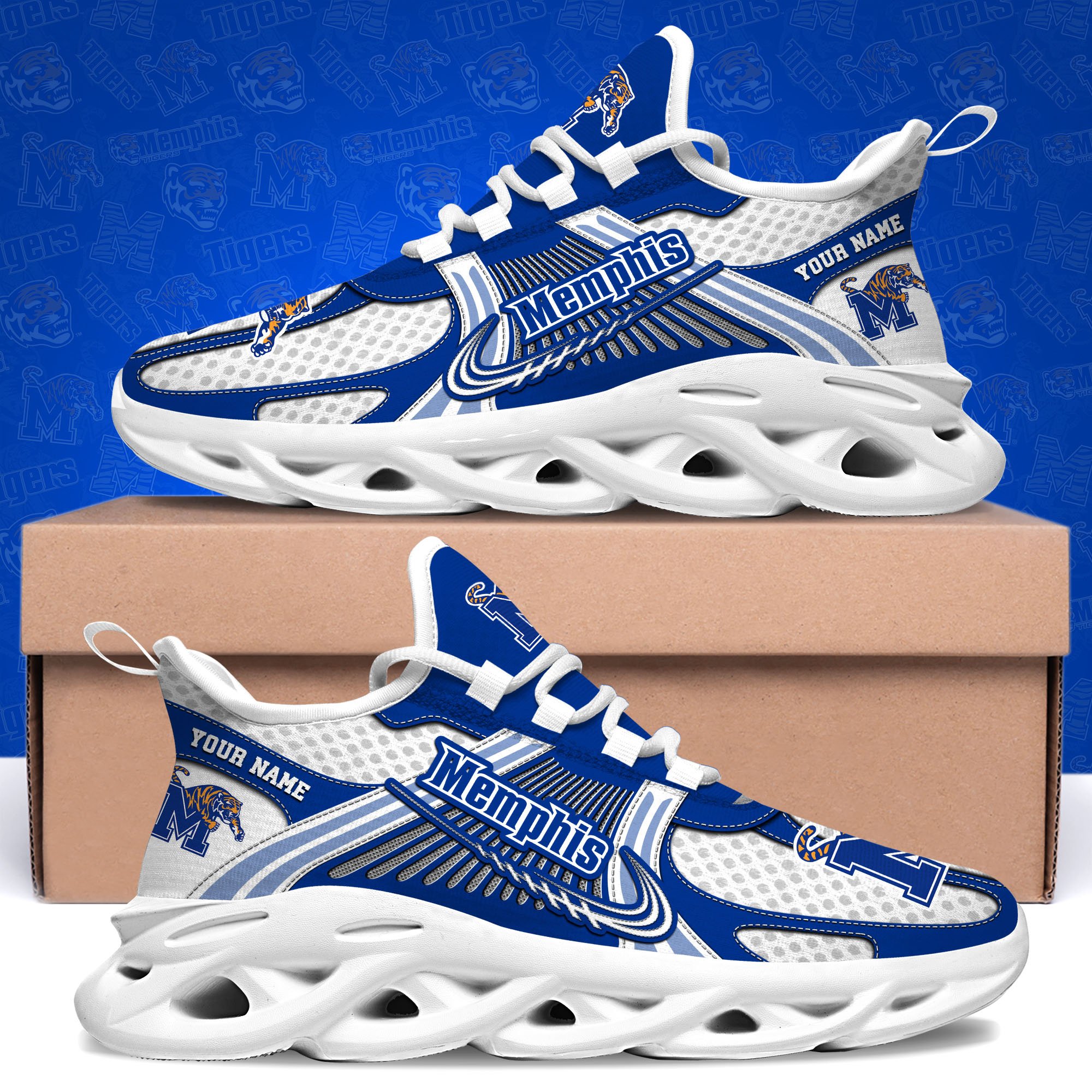 Memphis Tigers Clunky Sneakers Custom Your Name, Sport Sneakers, Sport Gifts For Fan, Gifts For Him