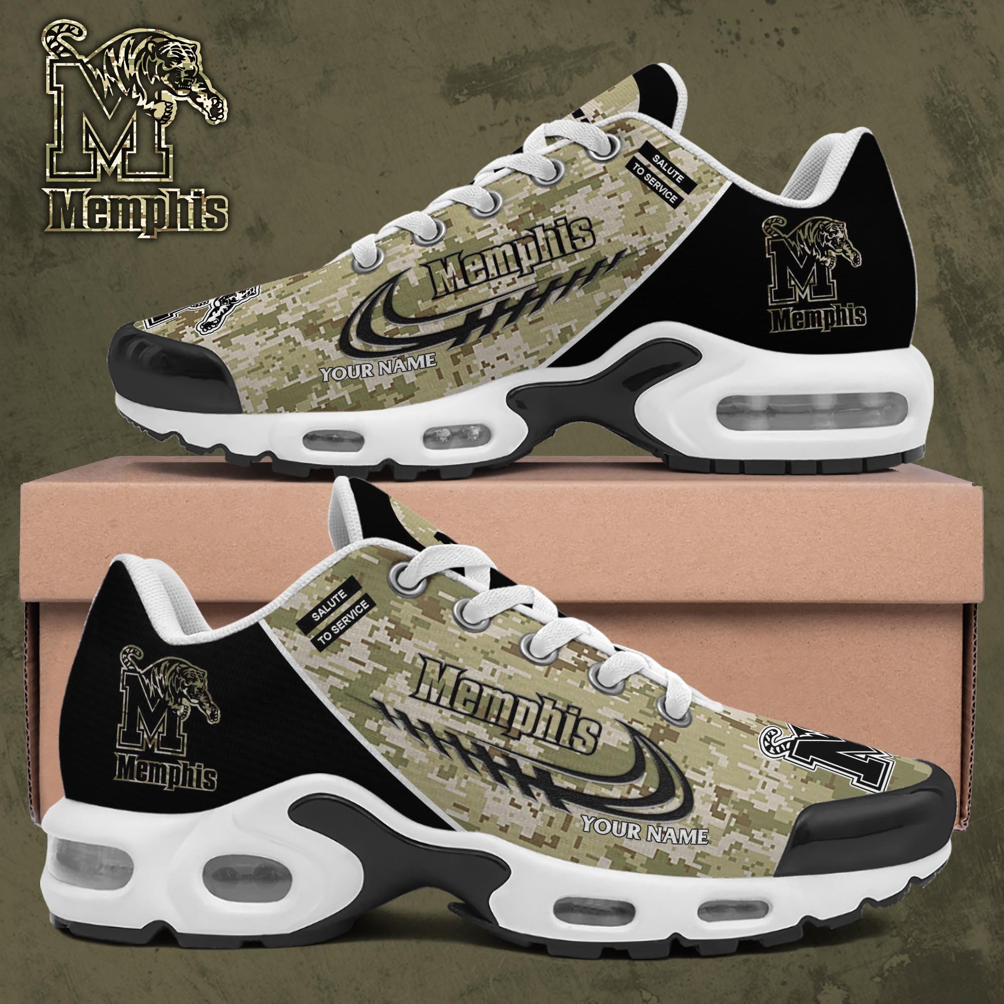 memphis tigers tn shoes 2026 version custom name camouflage shoes gifts for football lovers 4717 fdtza