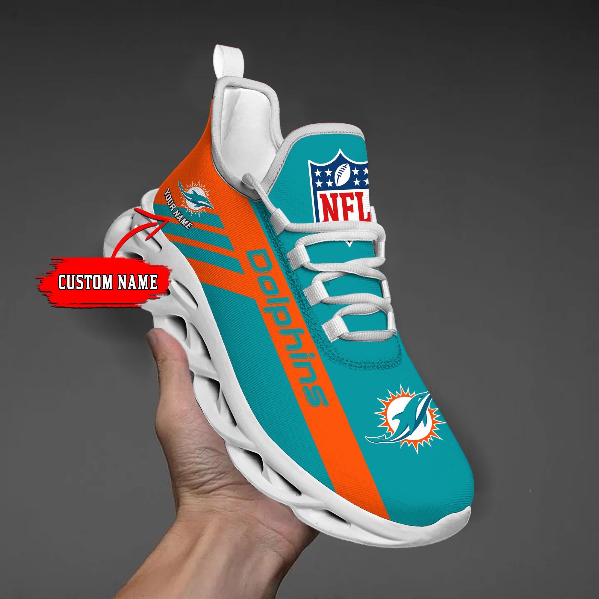 miami dolphins black max soul shoes 2026 versions custom name 635 3358