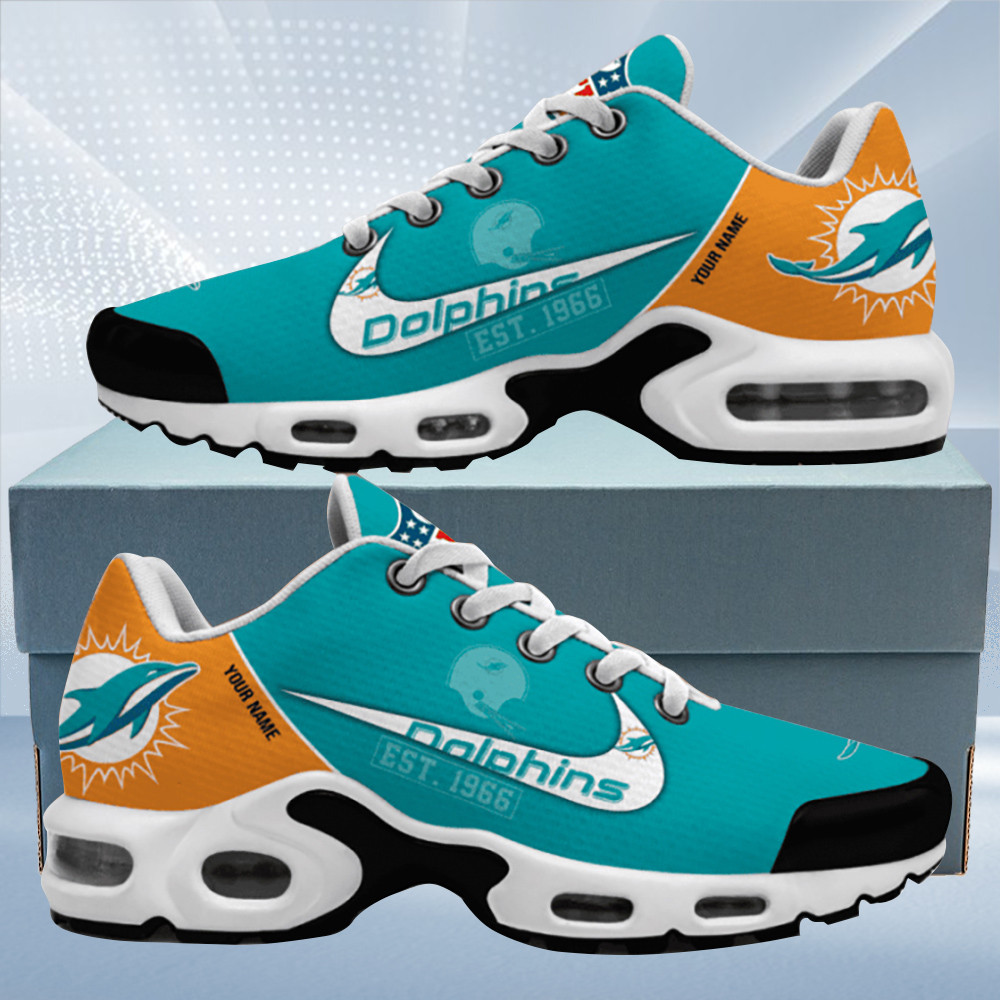 miami dolphins est. custom name air max shoes air cushion sneakers 9507 qcpyh