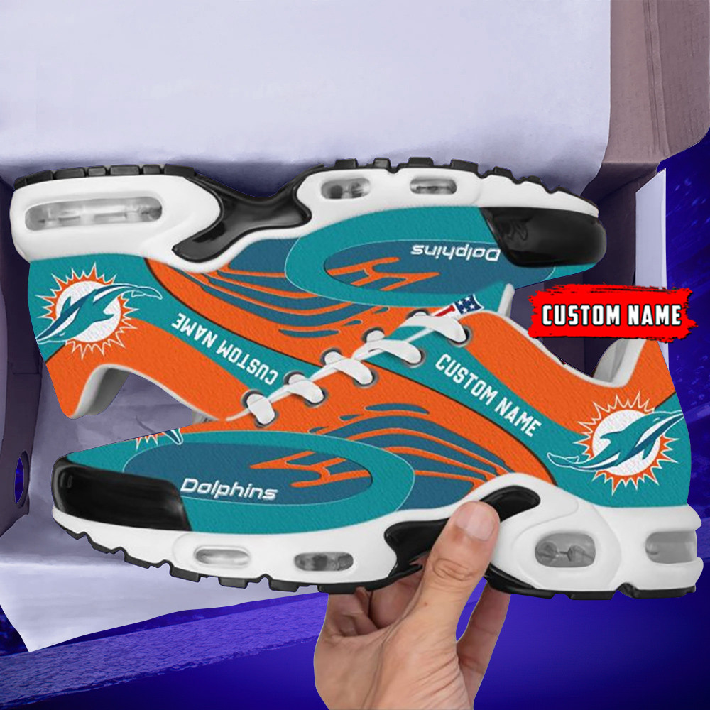 miami dolphins logo custom name air max shoes air cushion sneakers 8187 e318y