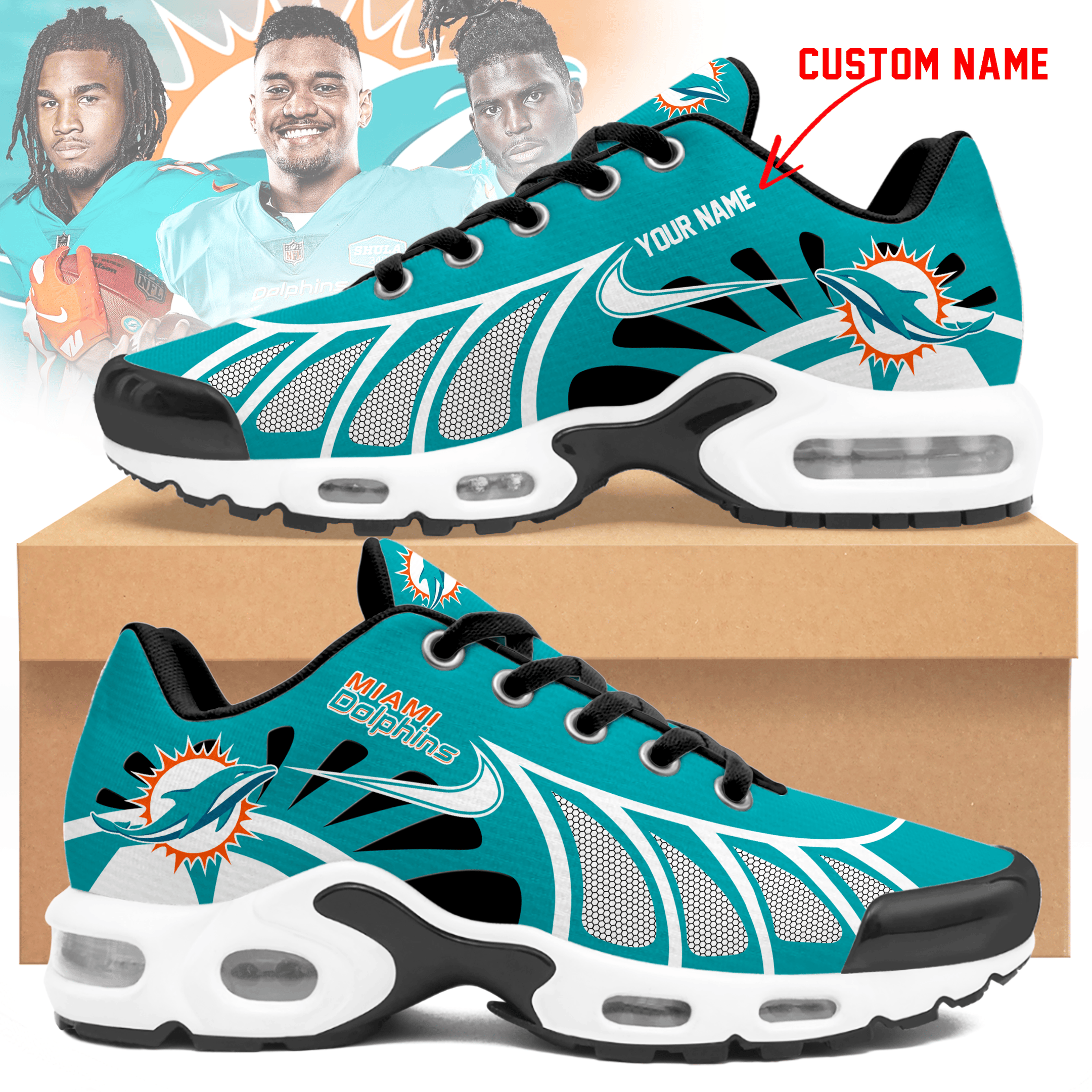 Miami Dolphins  Personalized Air Max Shoes TD 050625