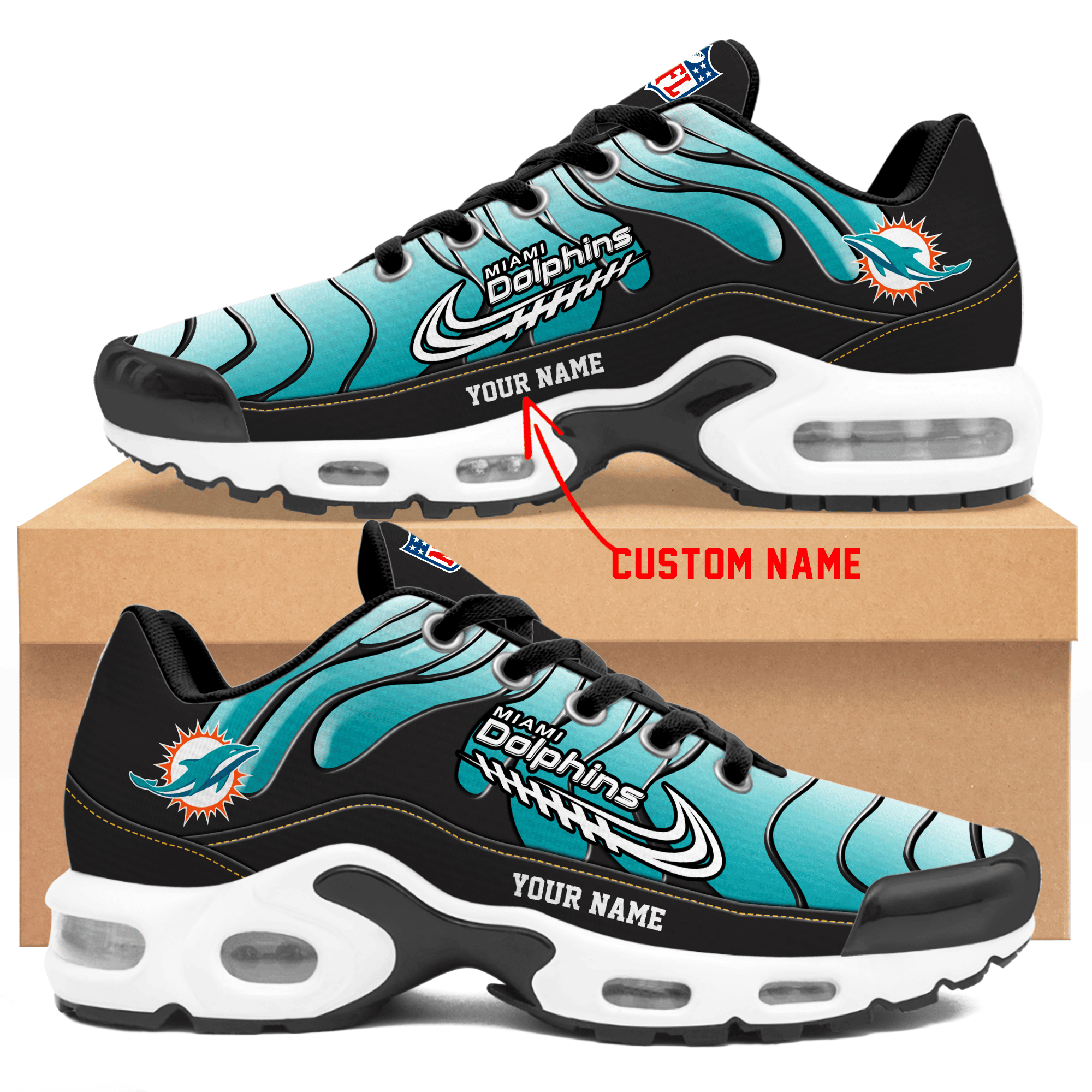 Miami Dolphins  Personalized Air Max Shoes TD