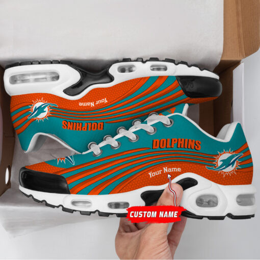 miami dolphins personalized name team colors wave lines tn air max shoes air cushion sneakers 5304 ortvr
