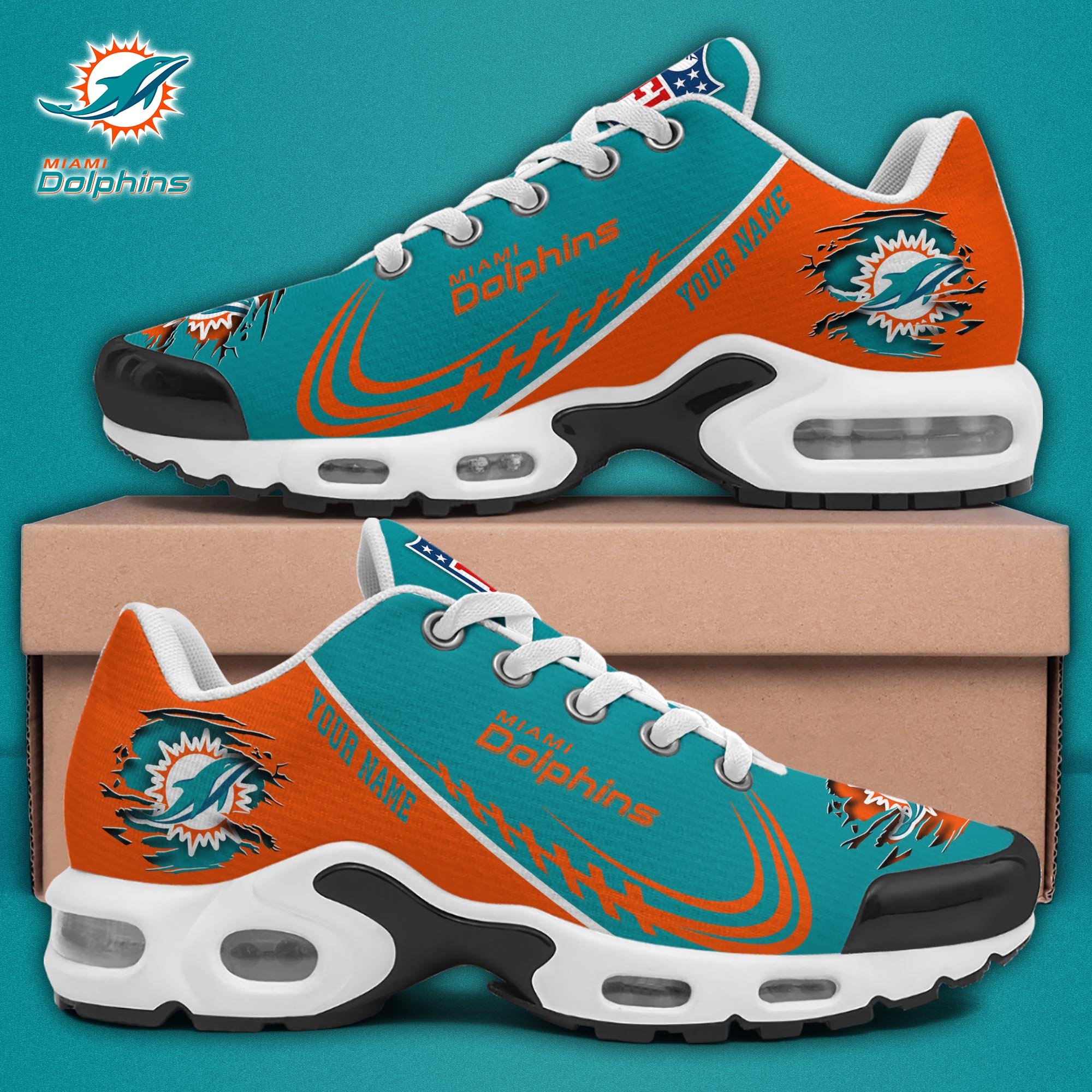 miami dolphins tn shoes 2026 version custom name 9608 tvzoq