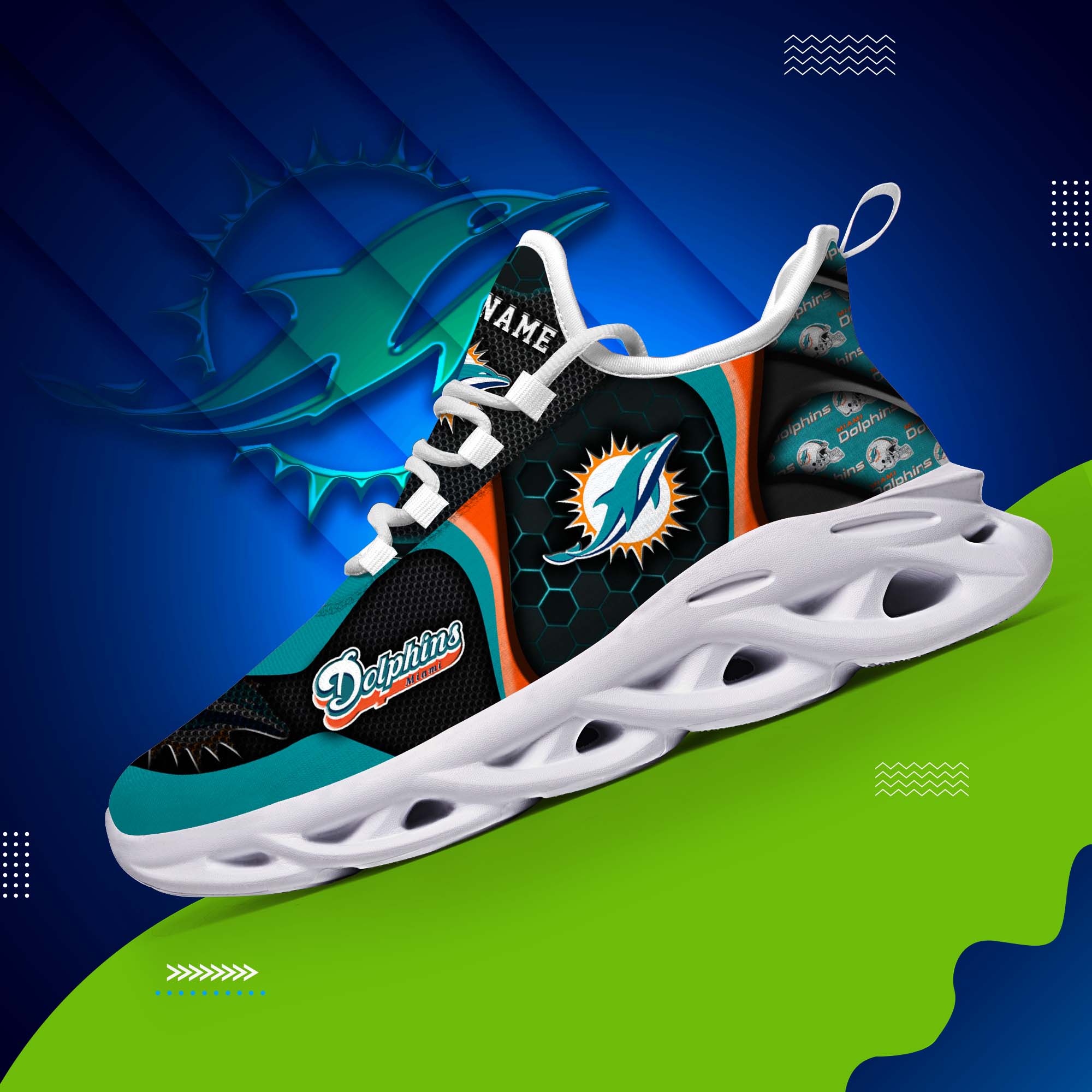 miami dolphins white c sneakers 2026 version personalized your name 432 4692 gpb8s