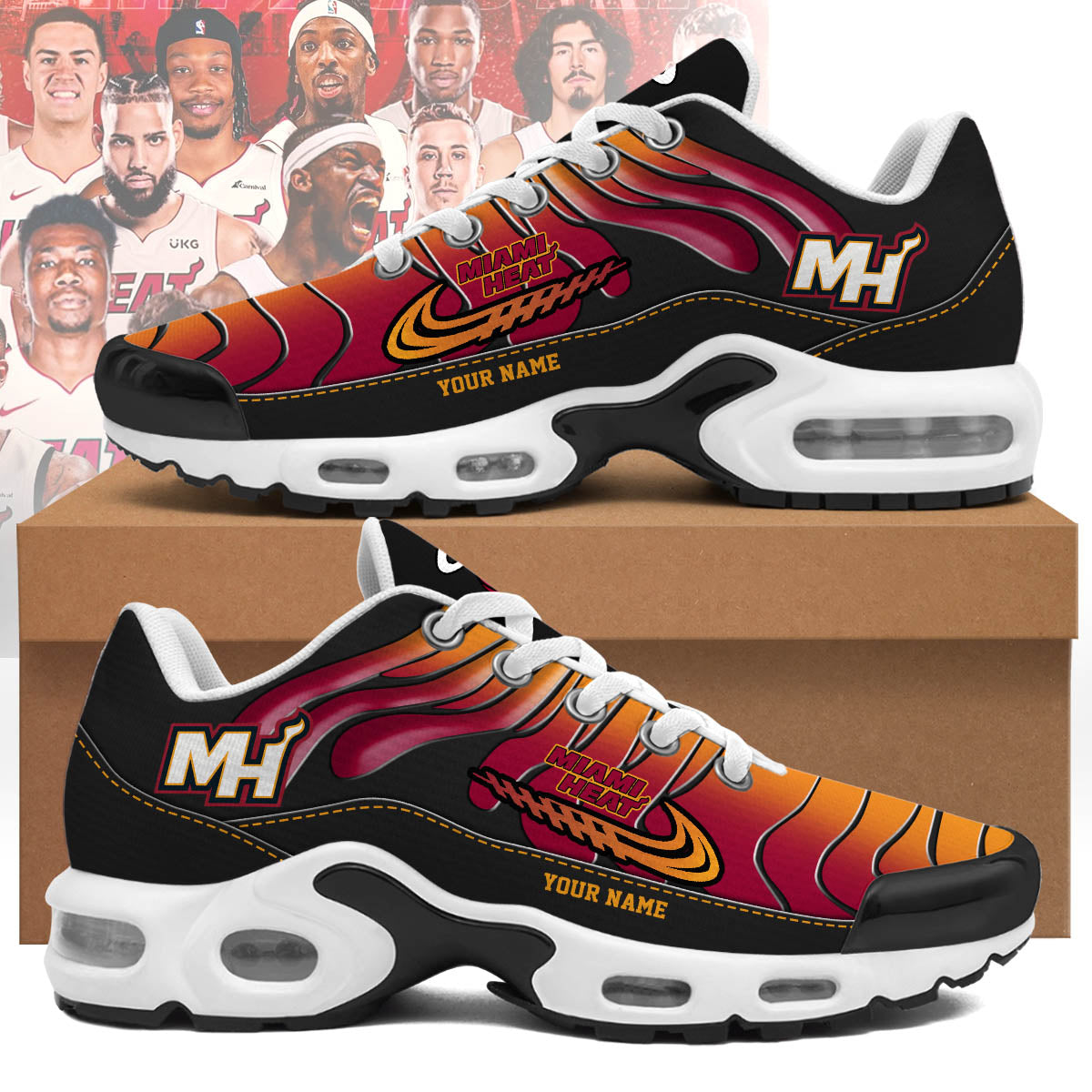 miami heat personalized air max shoes 6731 lyr86
