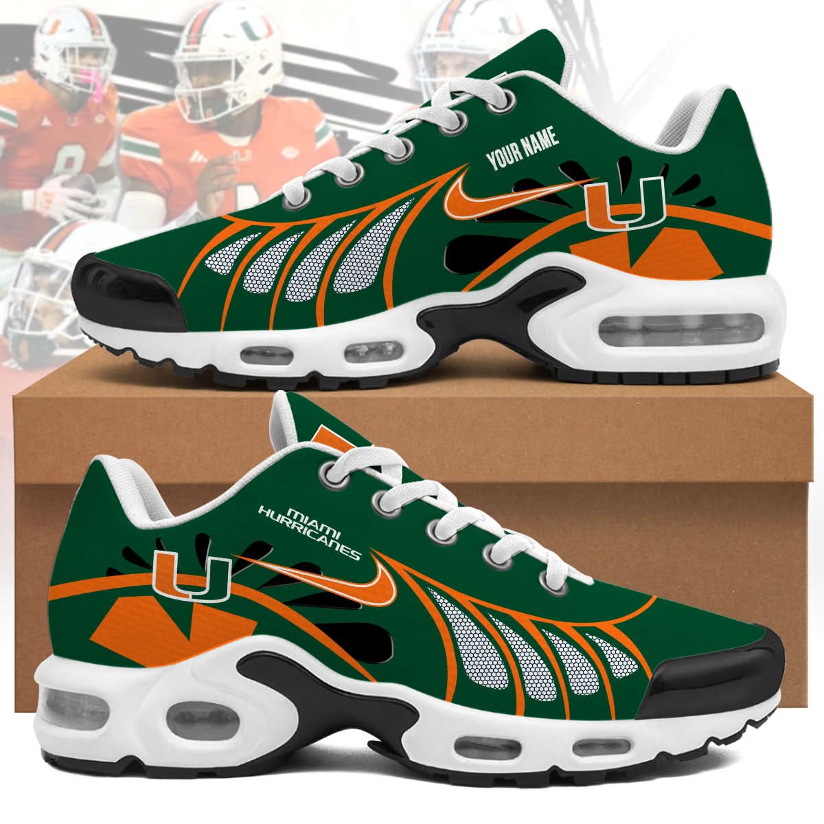 Miami Hurricanes Personalized Air Max Shoes 