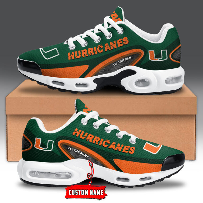 Miami Hurricanes Personalized Name Team Logo Mix Colors Oval Line TN Air Max Shoes Air Cushion Sneakers