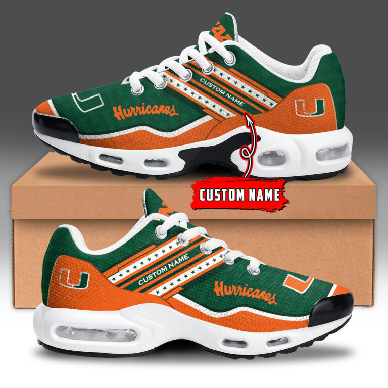 Miami Hurricanes Personalized Name Team Logo Mix Colors Star Line TN Shoes Air Cushion Sneakers