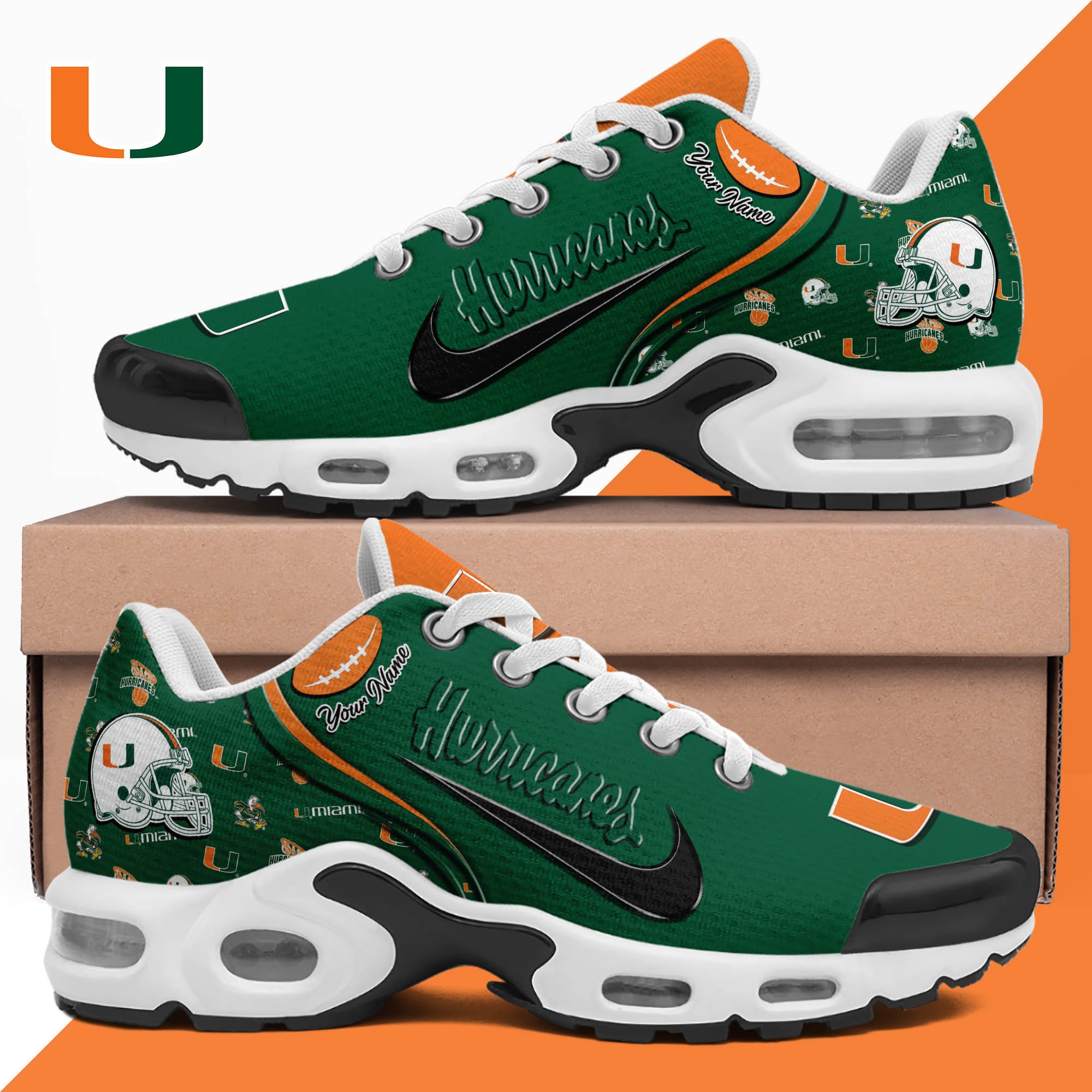 Miami Hurricanes TN Shoes 2026 Version Custom Your Name 499