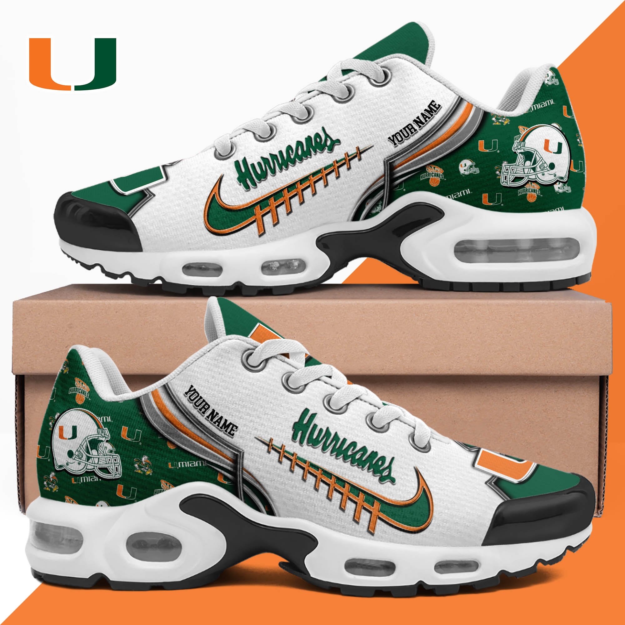 Miami Hurricanes TN Shoes 2026 Version Custom Your Name 642