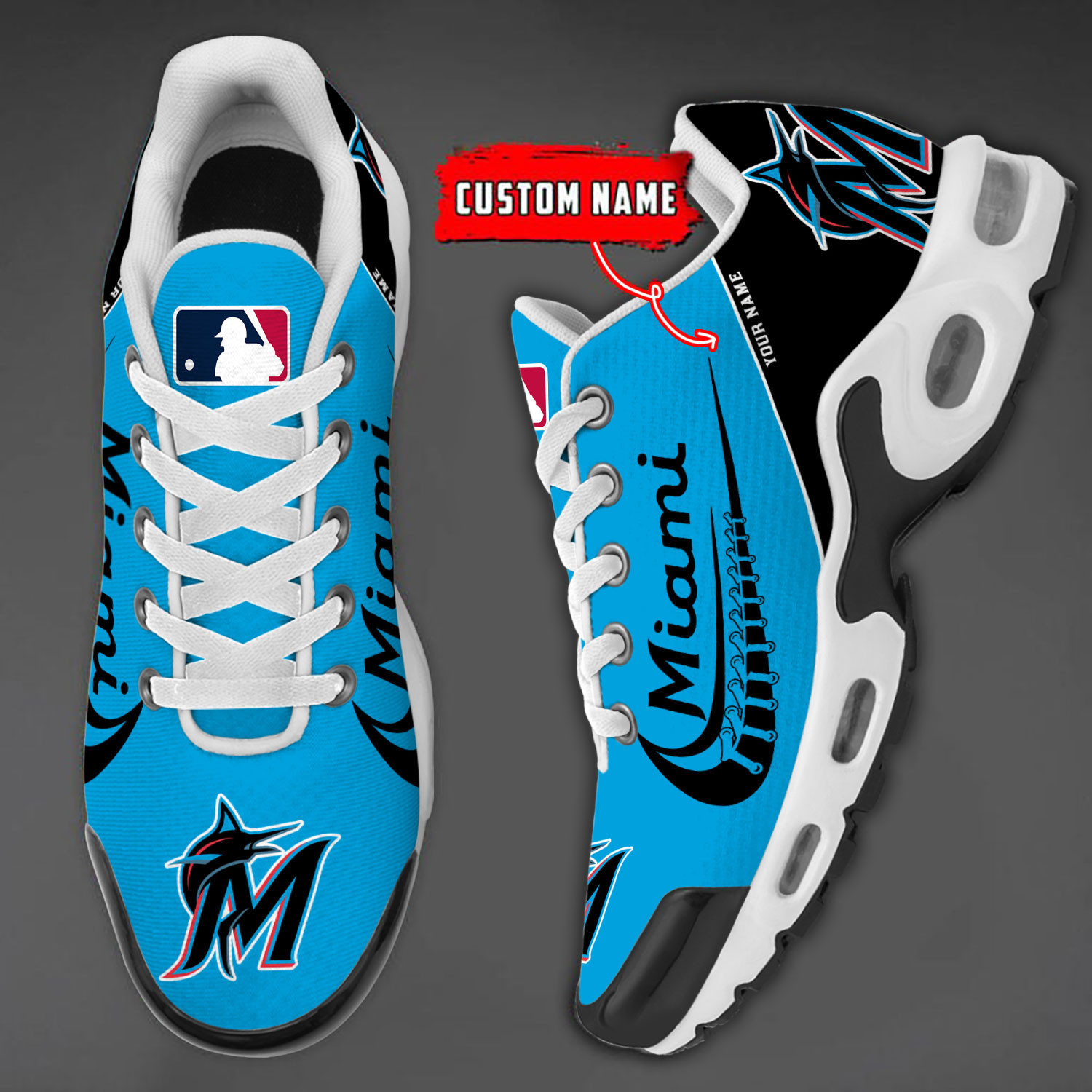miami marlins team logo baseball god wings air max shoes sneaker 3679 ut3zw