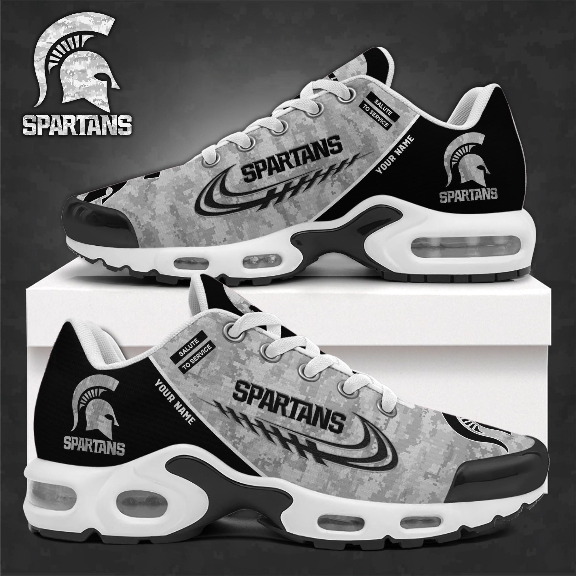 michigan state spartans tn shoes 2026 version custom name camouflage shoes ph585 8362
