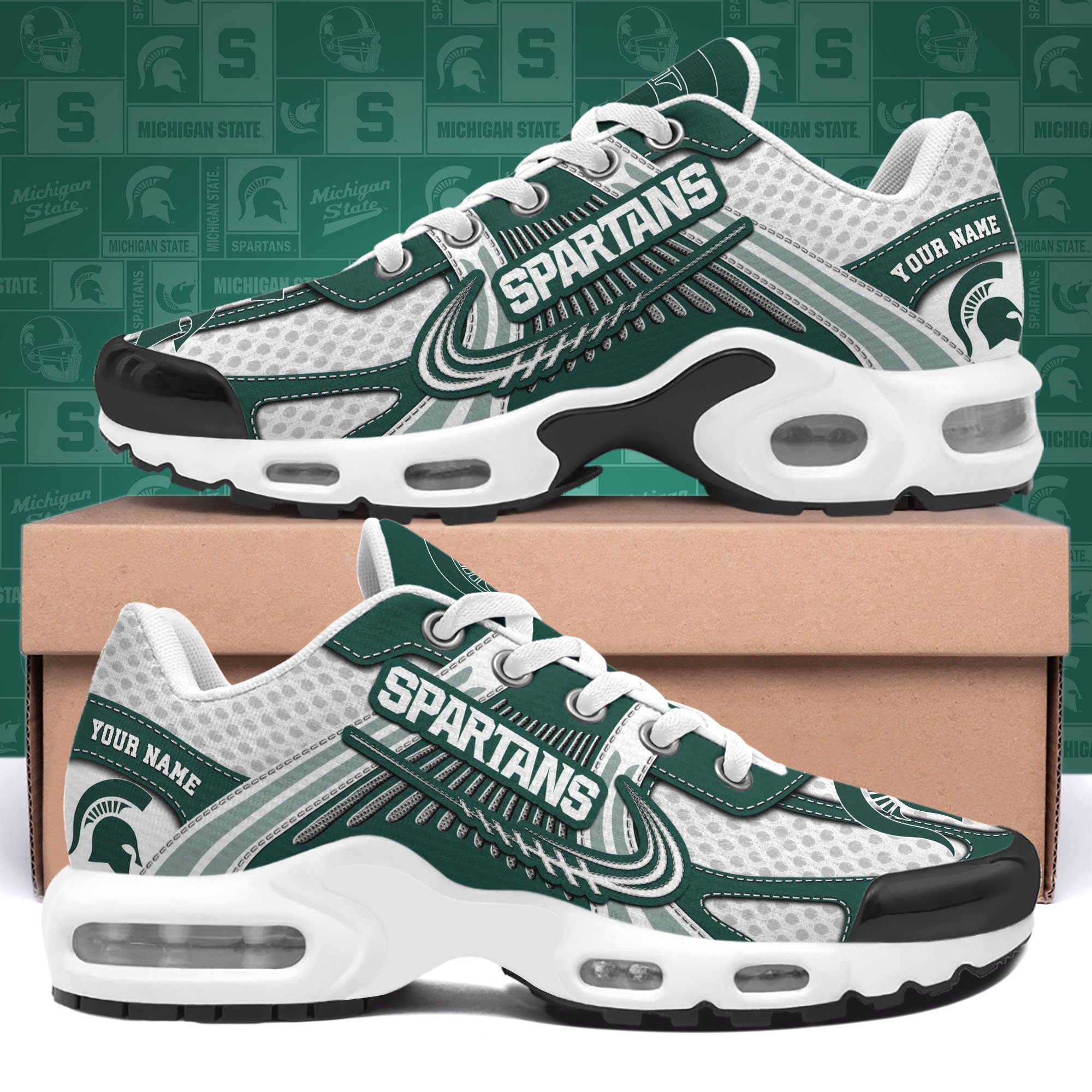 michigan state spartans tn shoes custom your name sport shoes 8486