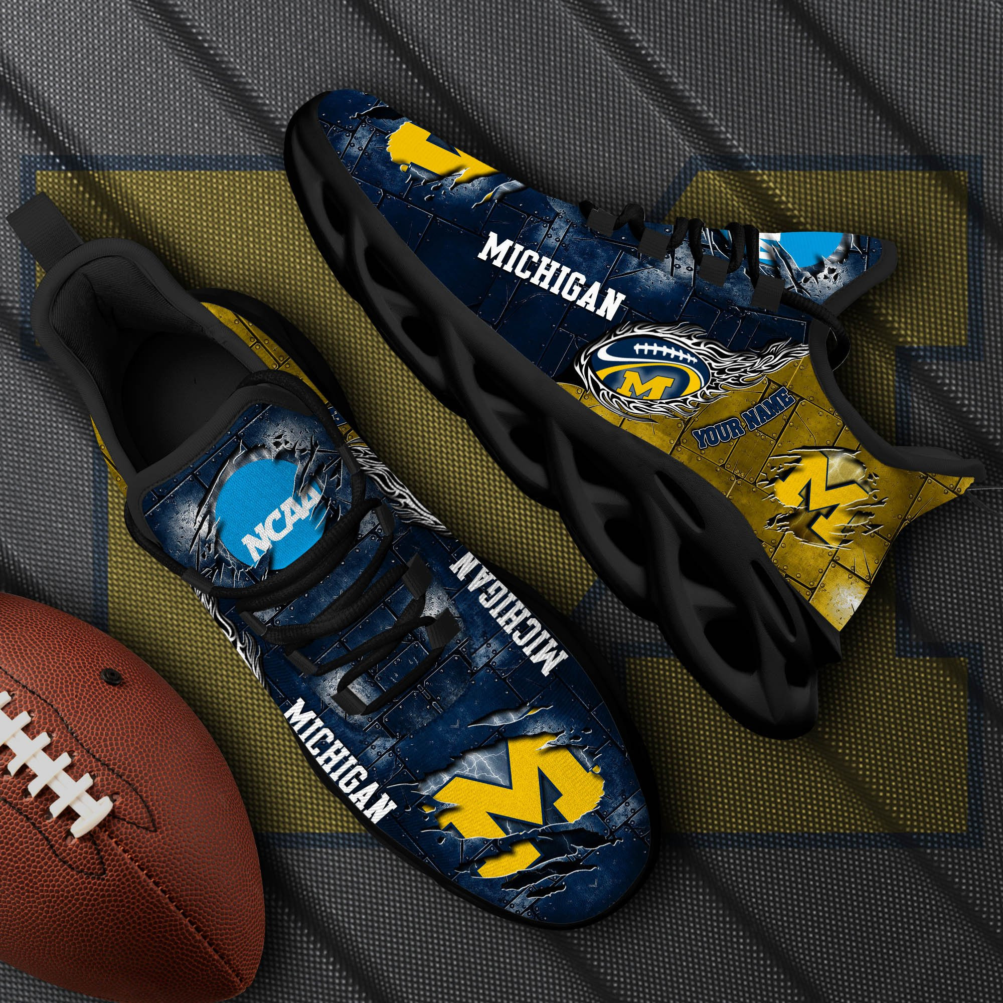 michigan wolverines black max soul shoes 2026 versions white max soul shoes custom your name ph879 7109 twt5j