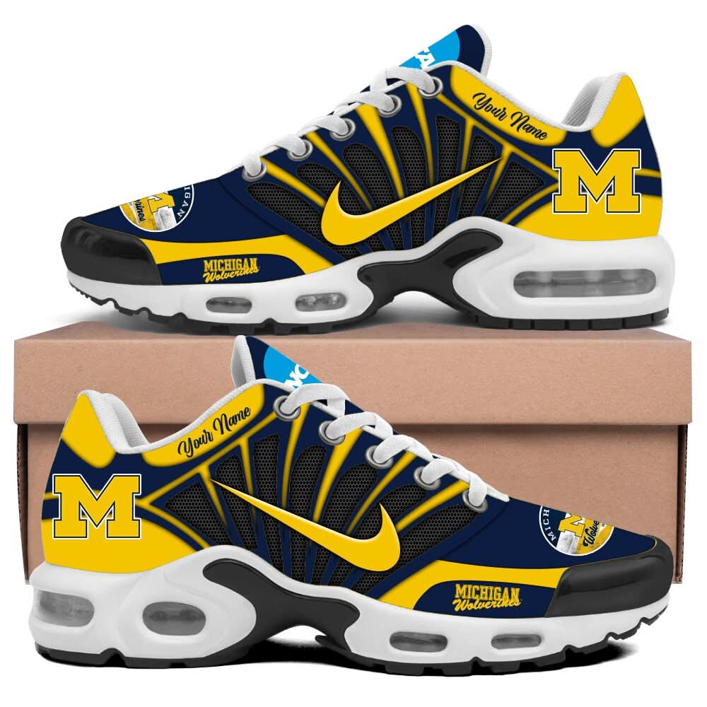michigan wolverines customized sport shoes 3953 gy1be