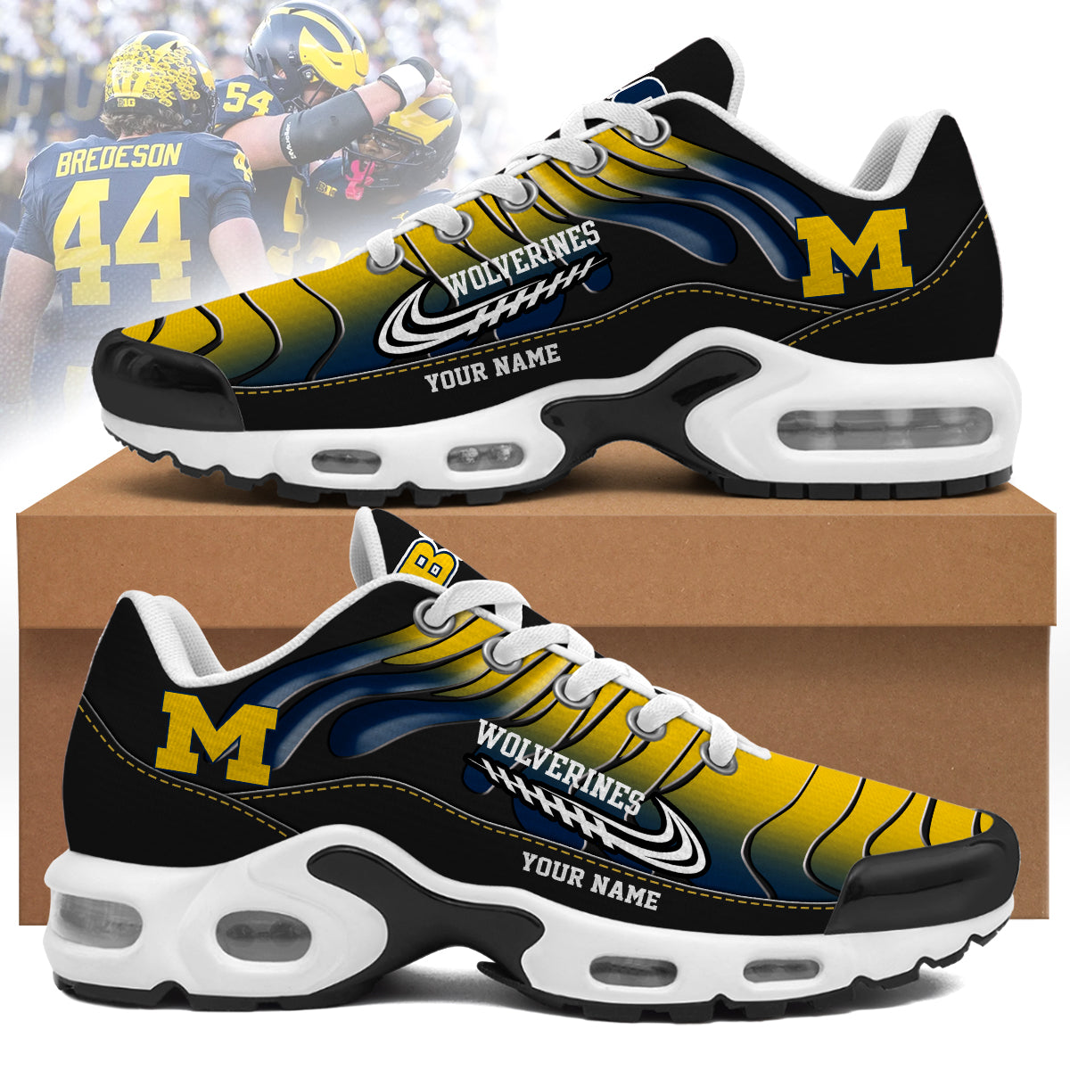 michigan wolverines personalized air max shoes 4362 mqldn