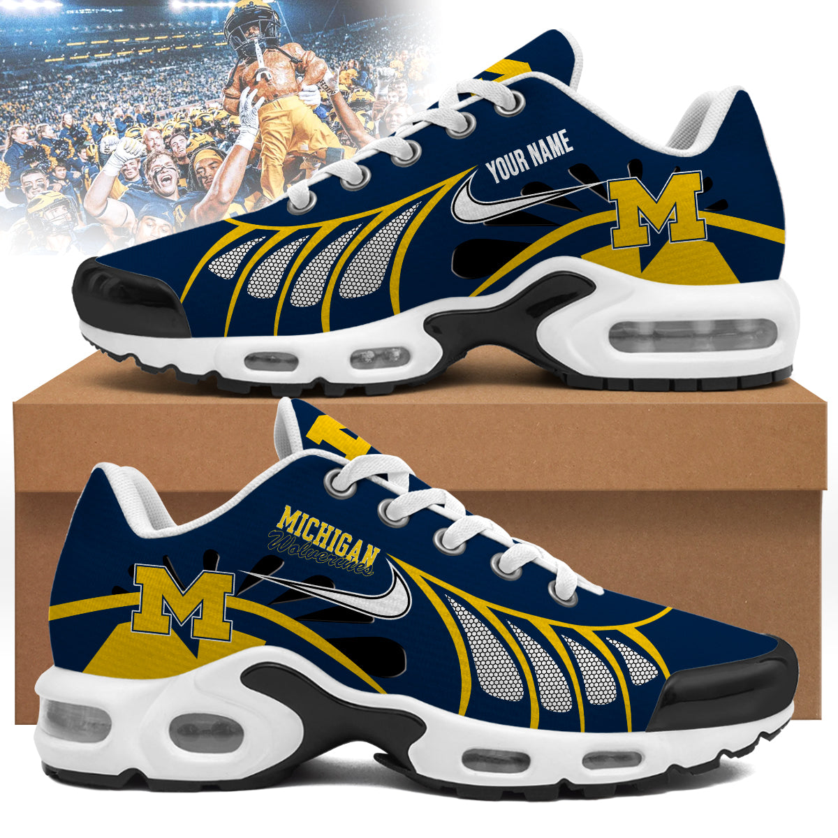 michigan wolverines personalized air max shoes 6498 5bsbz