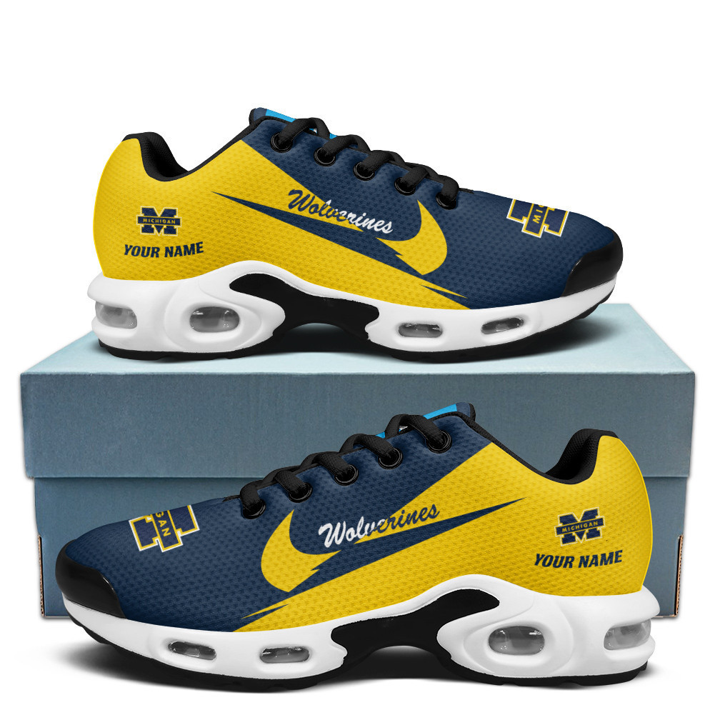 michigan wolverines personalized name team logo wings of god pattern tn shoes air cushion sneakers 4252 cpuyv