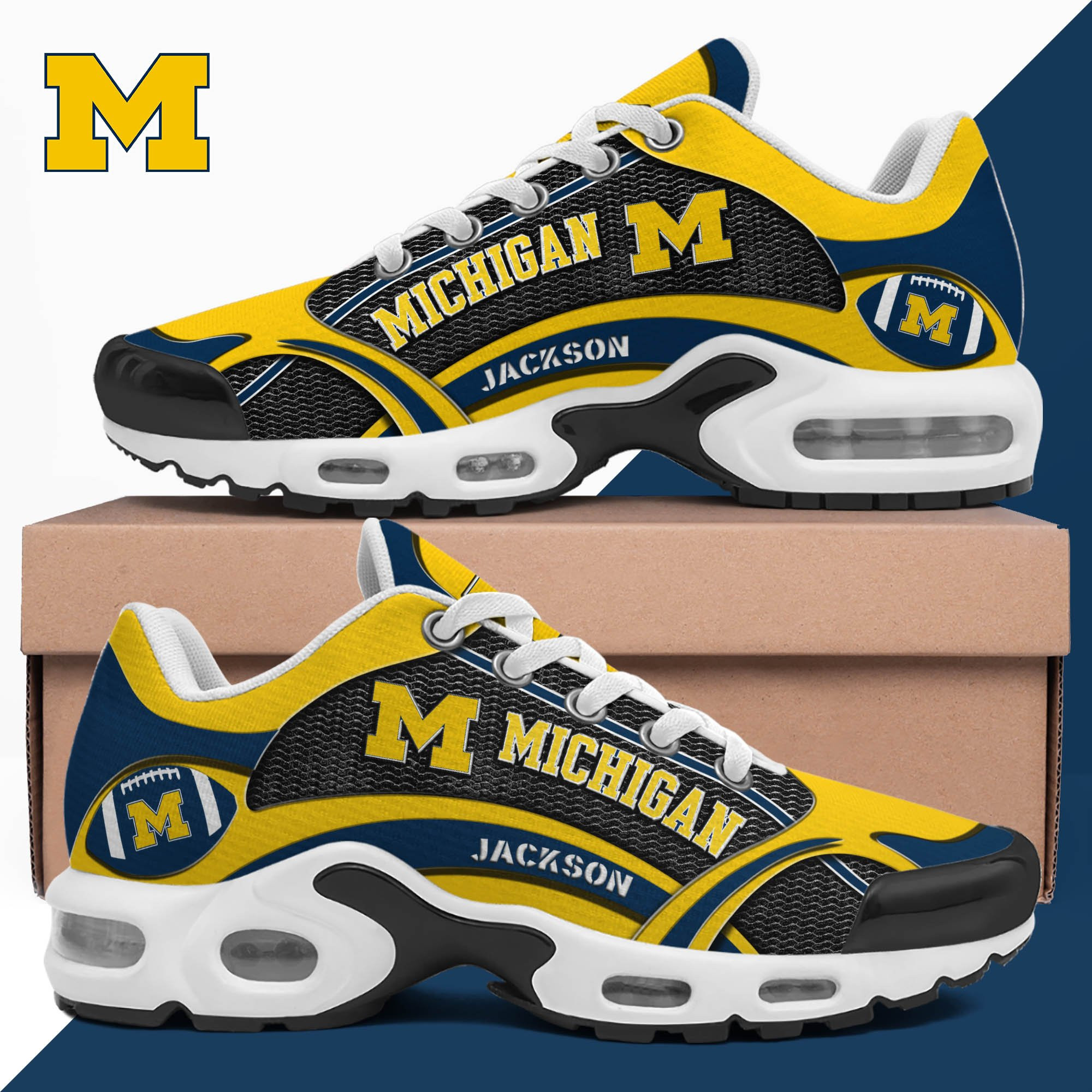 michigan wolverines team tn shoes 2026 version custom name 889 6632 unnsu