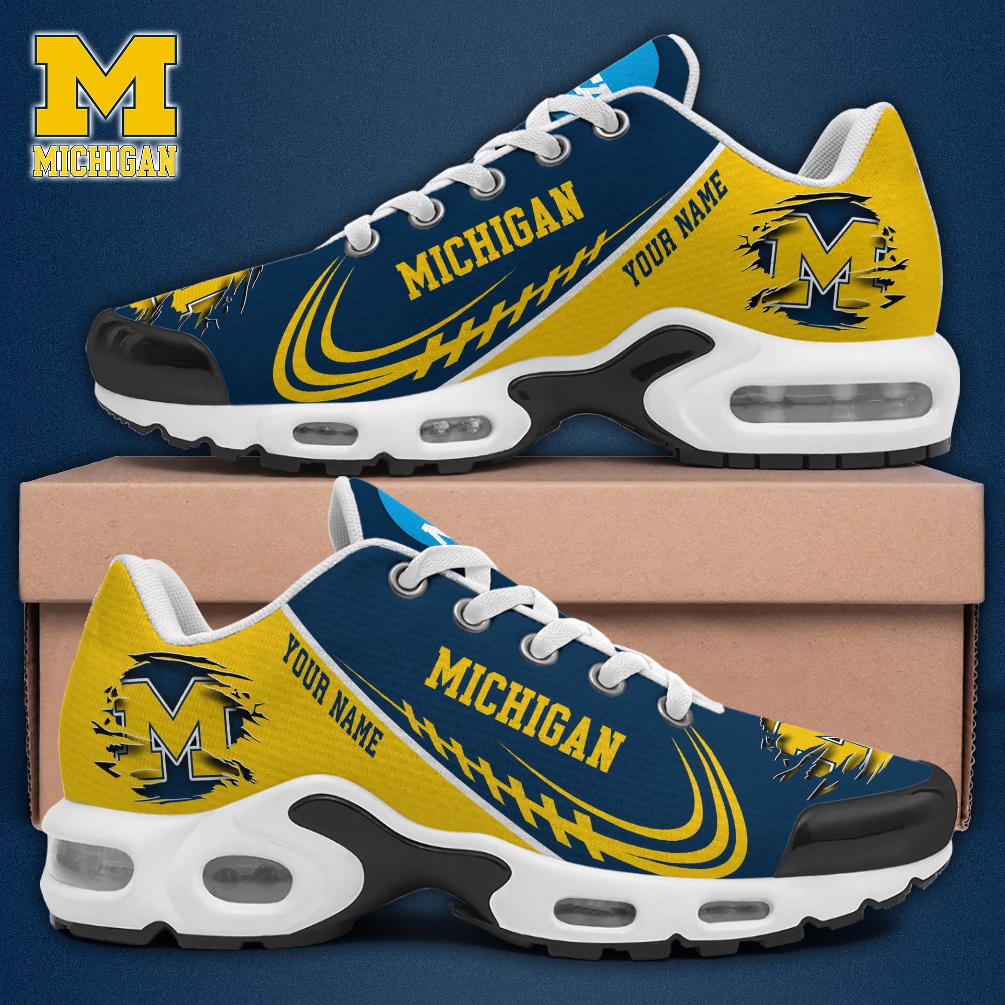 michigan wolverines tn shoes 2026 version custom name 9529 qzmkg