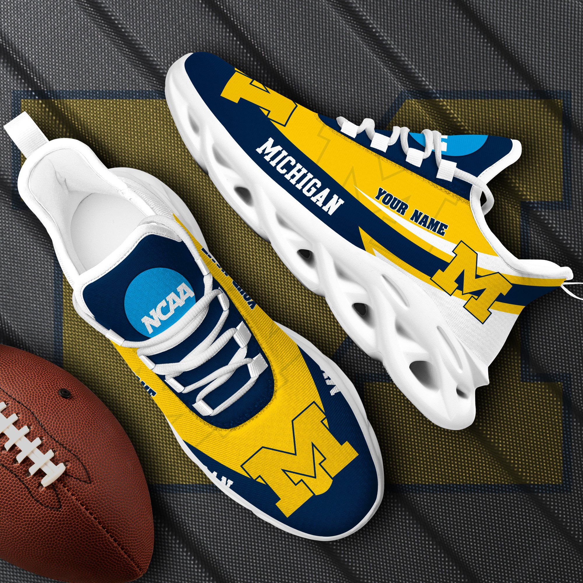 Michigan Wolverines White Max Soul Shoes 2026 Versions Custom Your Name, Sports Gift For Fan PH019