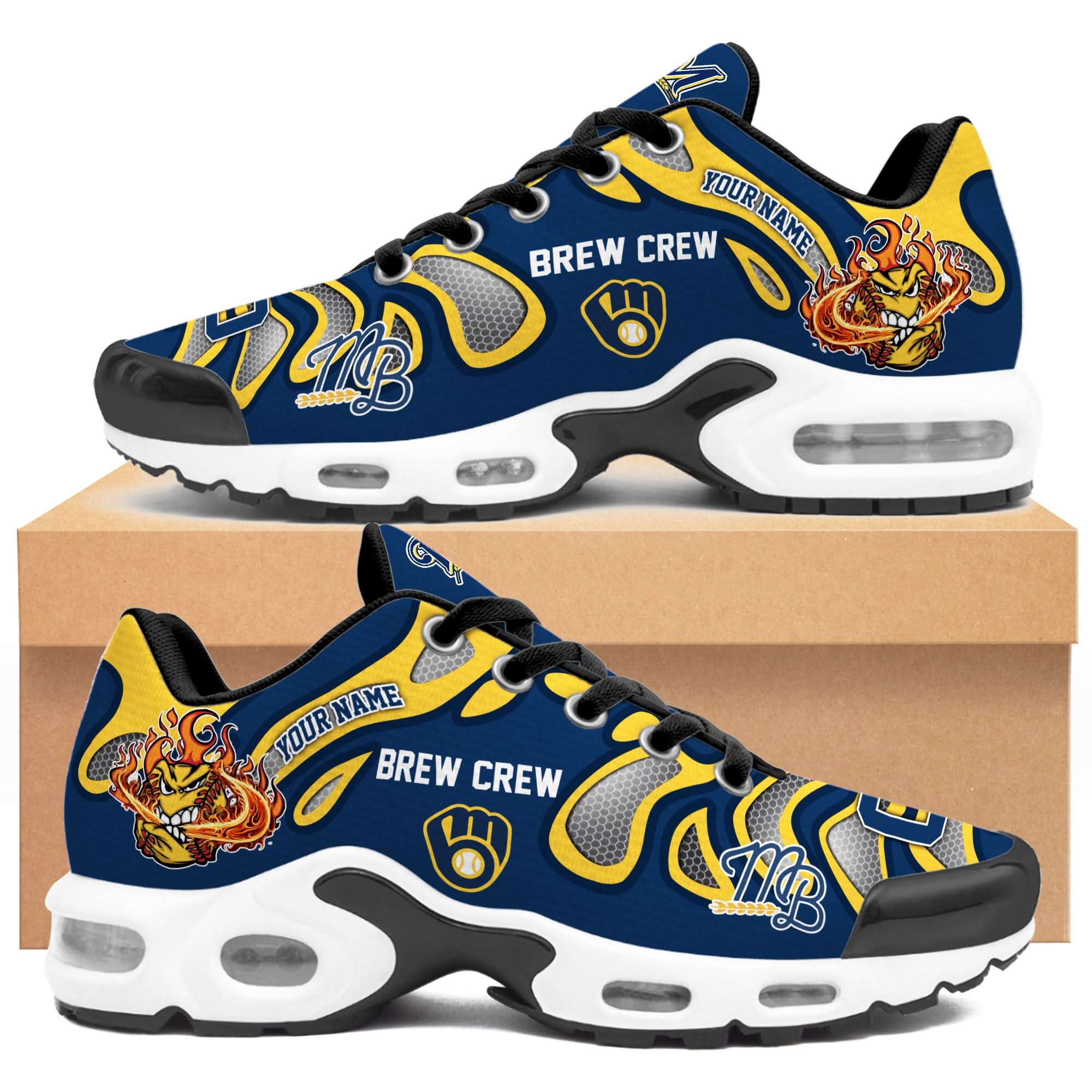 Milwaukee Brewers  Personalized Air Max Shoes 