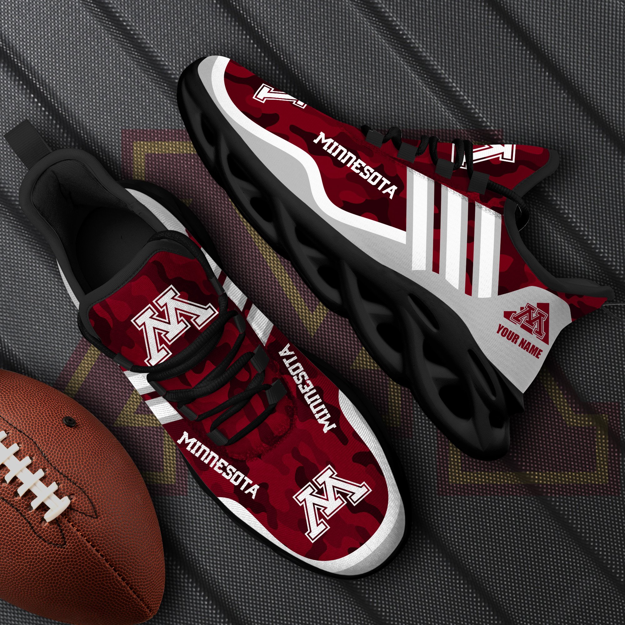 Minnesota Golden Gophers Black Max Soul Shoes 2026 Versions Custom Name 466