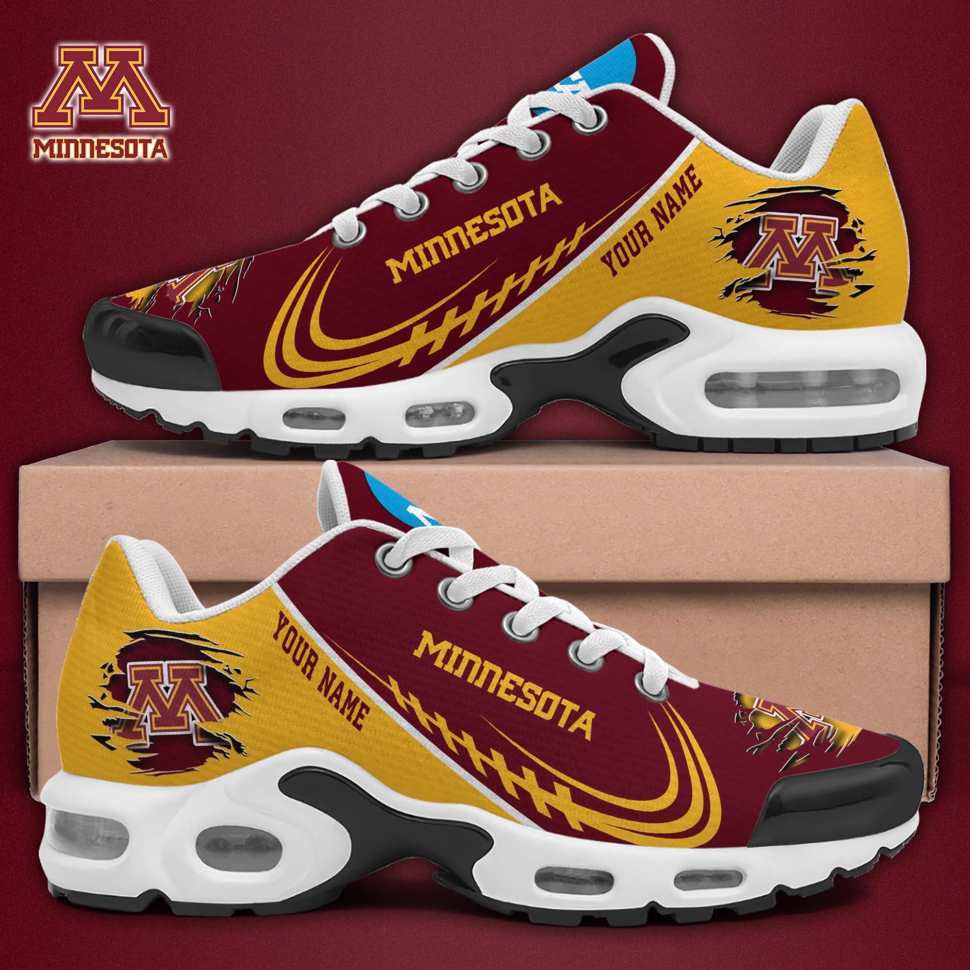 Minnesota Golden Gophers TN Shoes 2026 Version Custom Name 