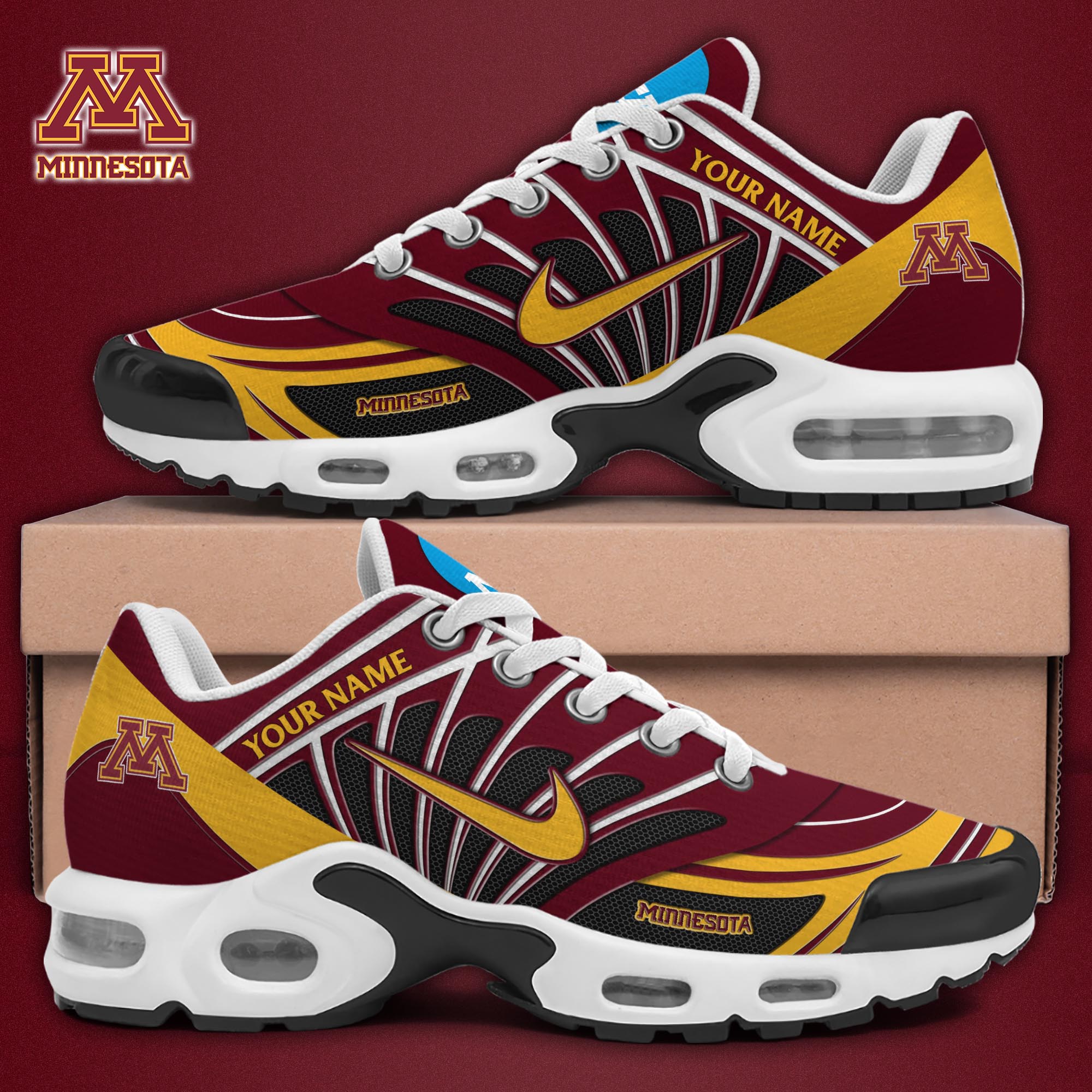 minnesota golden gophers tn shoes 2026 version custom name 6297 ypiwt