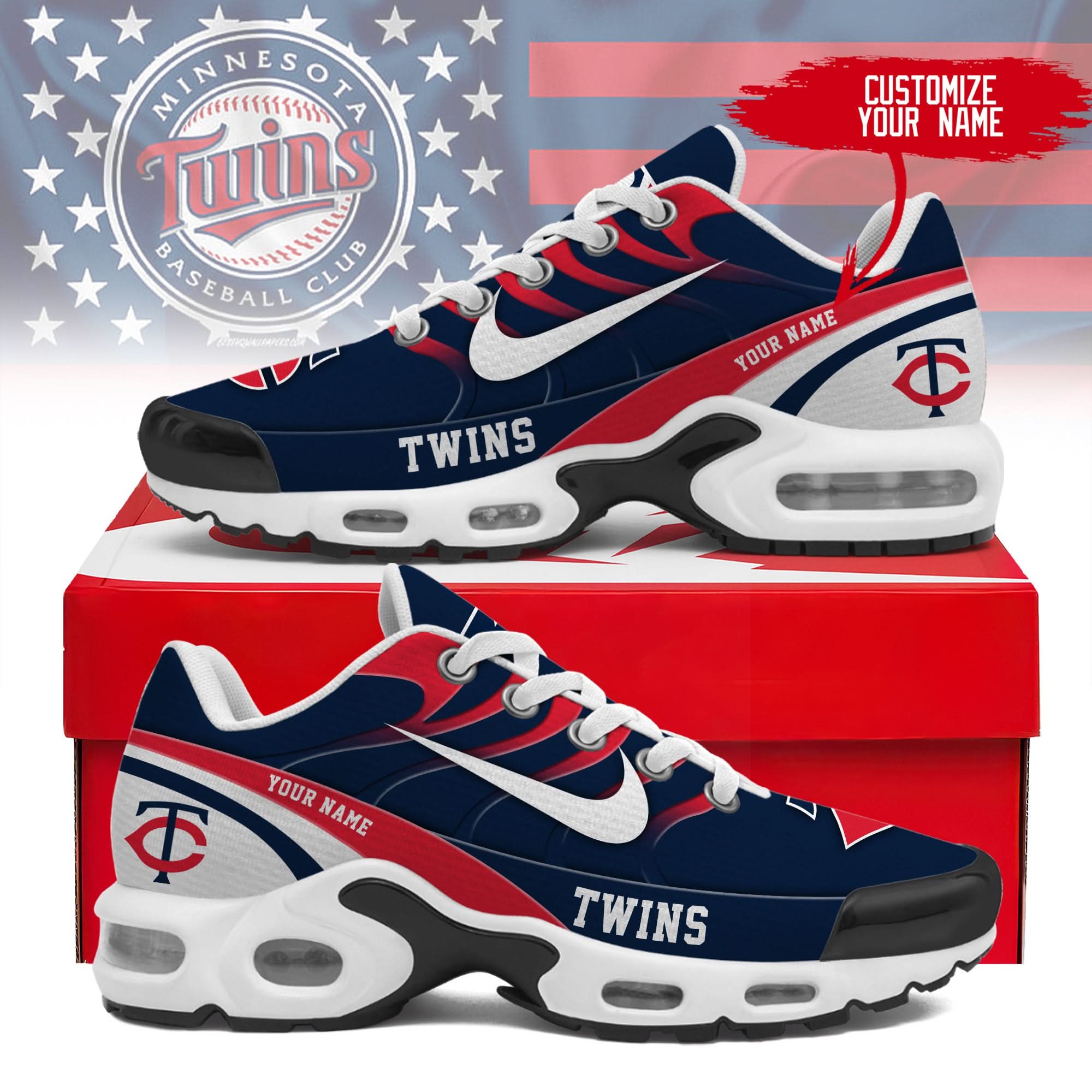 minnesota twins personalized air max shoes 300525 3692 kcfre