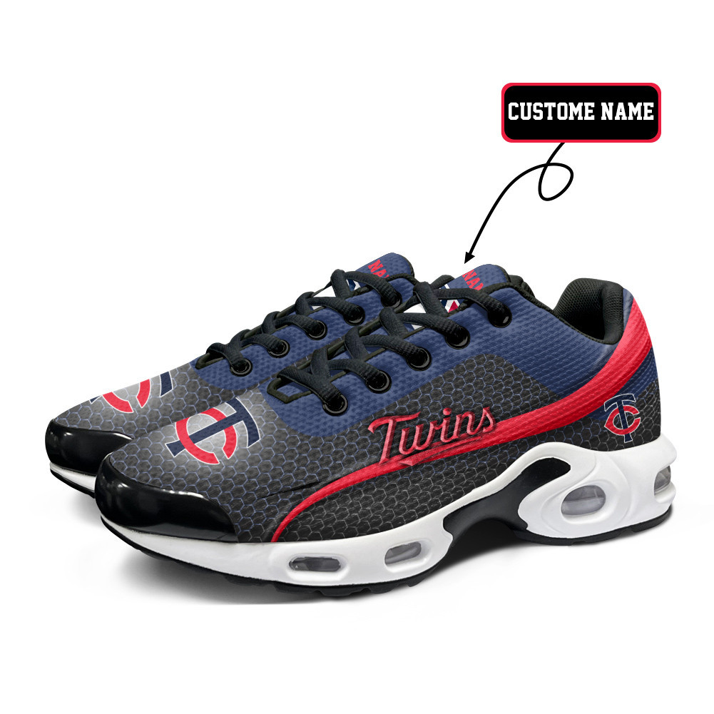 minnesota twins personalized name team colors wave line beehive pattern tn air max shoes air cushion sneakers 9737 pg71n