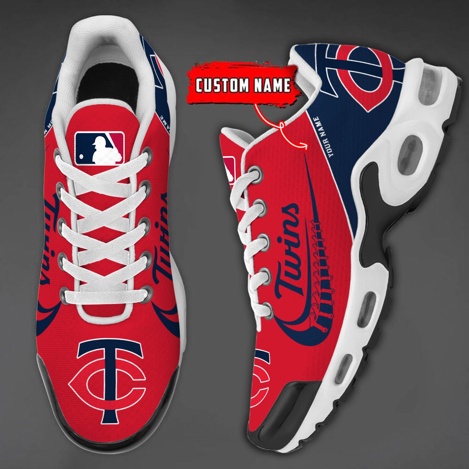 minnesota twins team logo baseball god wings air max shoes sneaker 5845 tihei