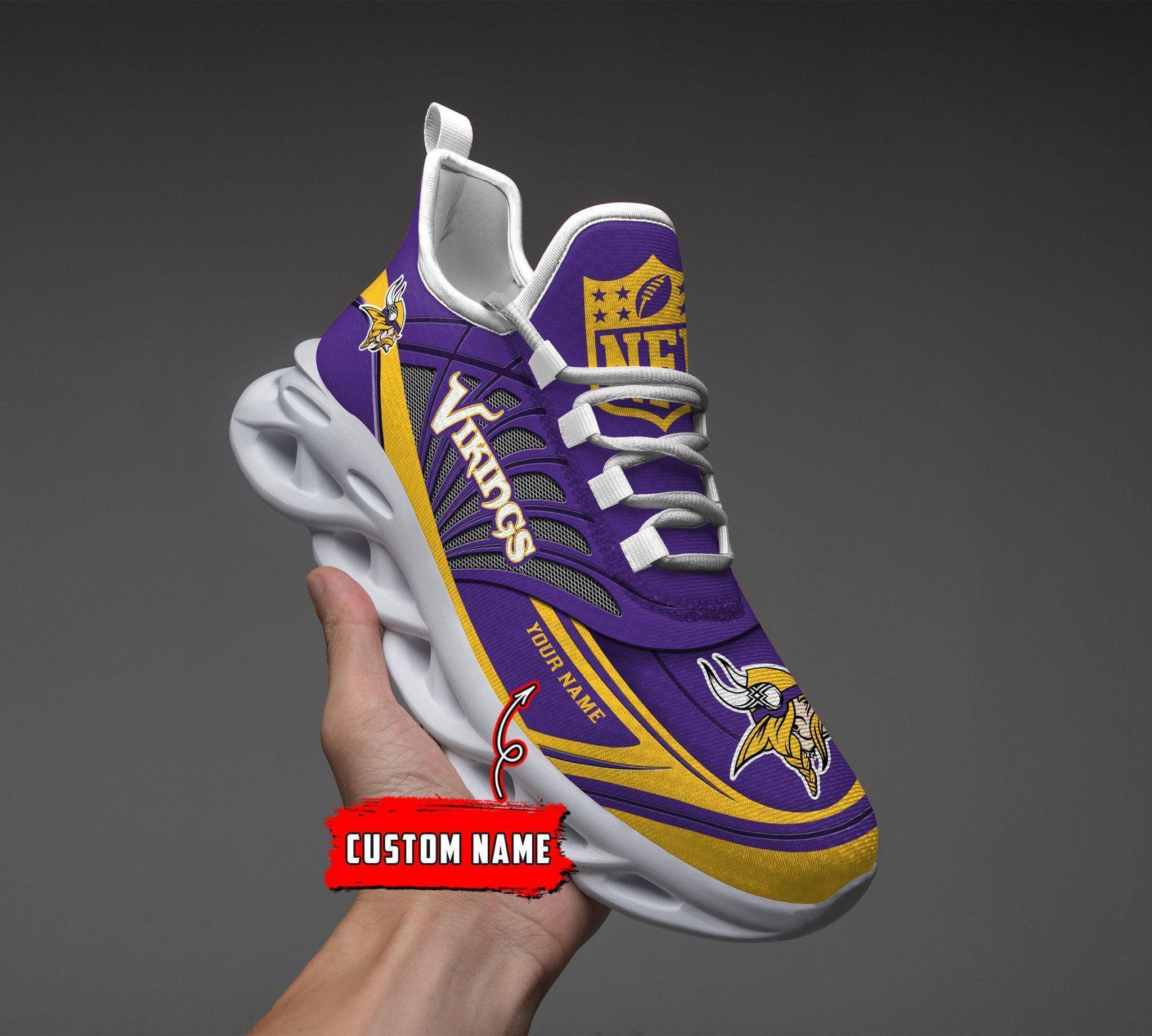 Minnesota Vikings Black Max Soul Shoes 2026 Versions Custom Name 637