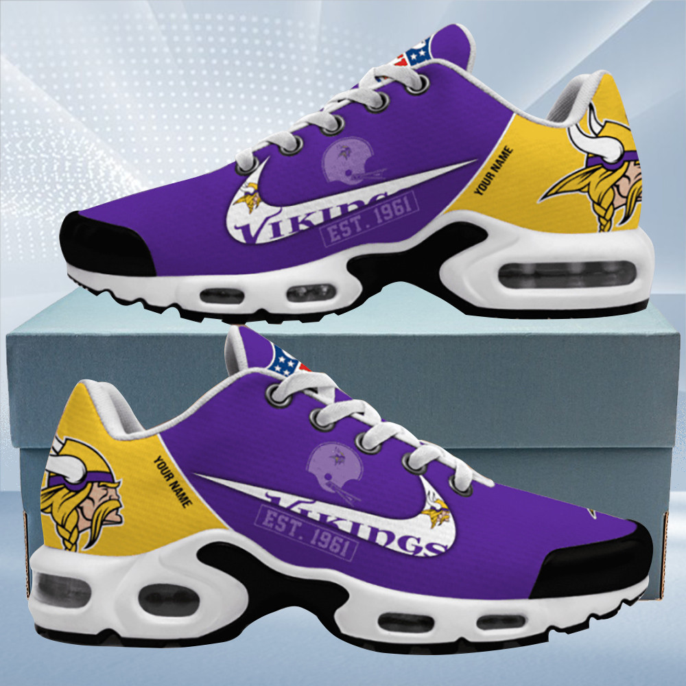 minnesota vikings est. custom name air max shoes air cushion sneakers 6661 odihk