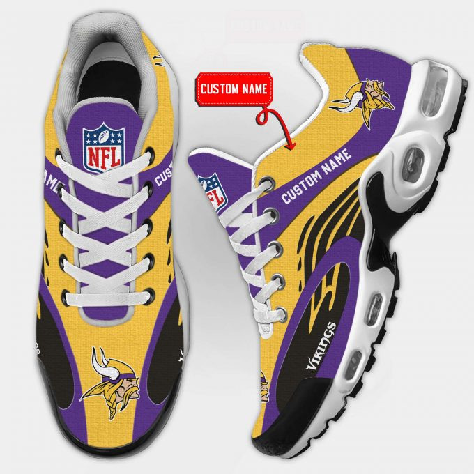 minnesota vikings logo custom name air max shoes air cushion sneakers 8799 oqukp