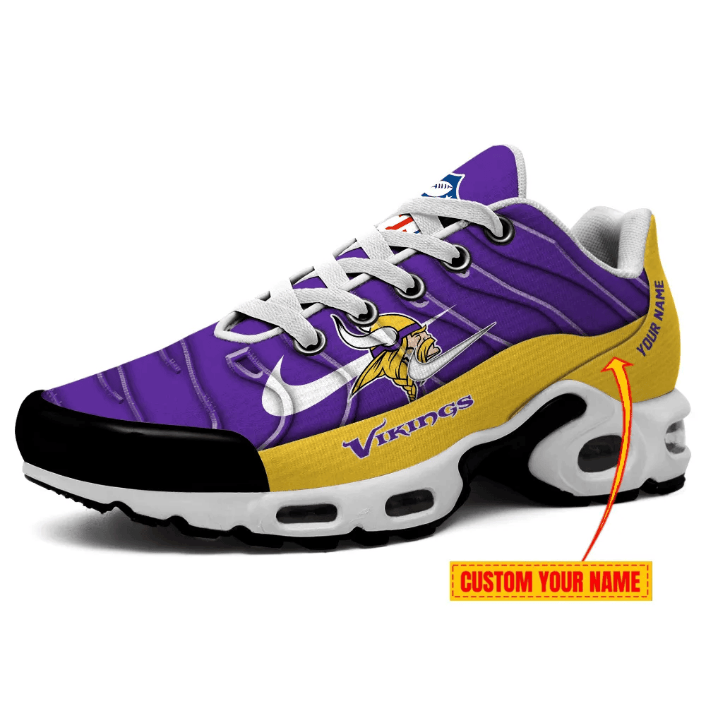 minnesota vikings personalized name team mix colors v4 tn air max shoes air cushion sneakers 7336 kot0o