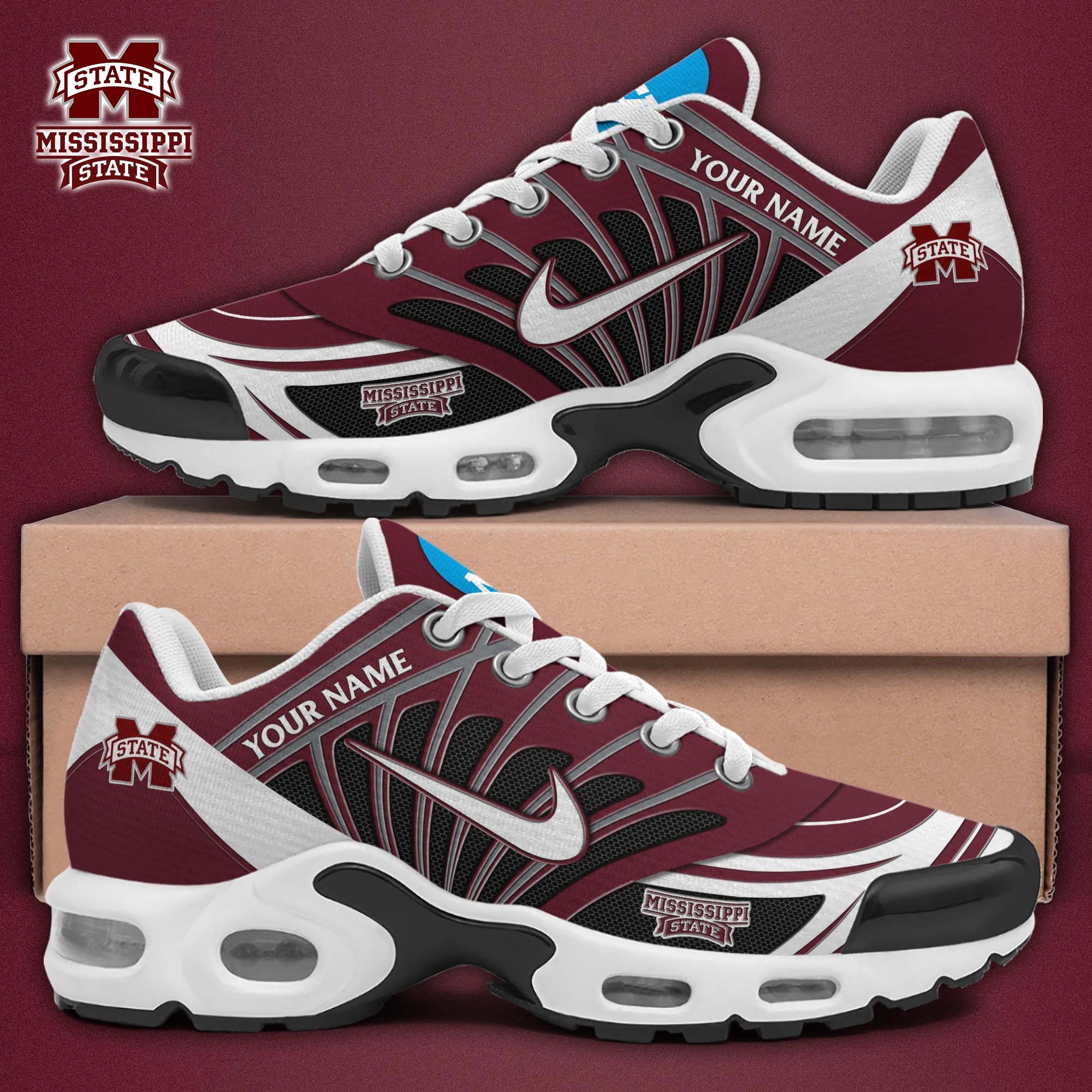 mississippi state bulldogs tn shoes 2026 version custom name 8021 qqemg