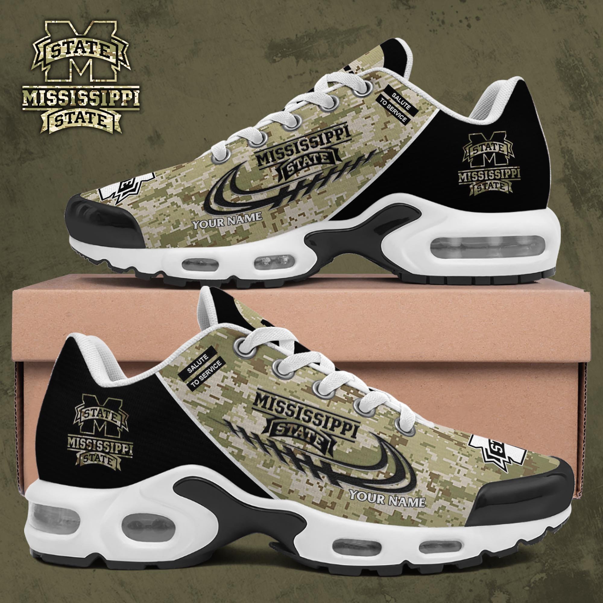mississippi state bulldogs tn shoes 2026 version custom name camouflage shoes gifts for football lovers ph636 8474 bpn4m