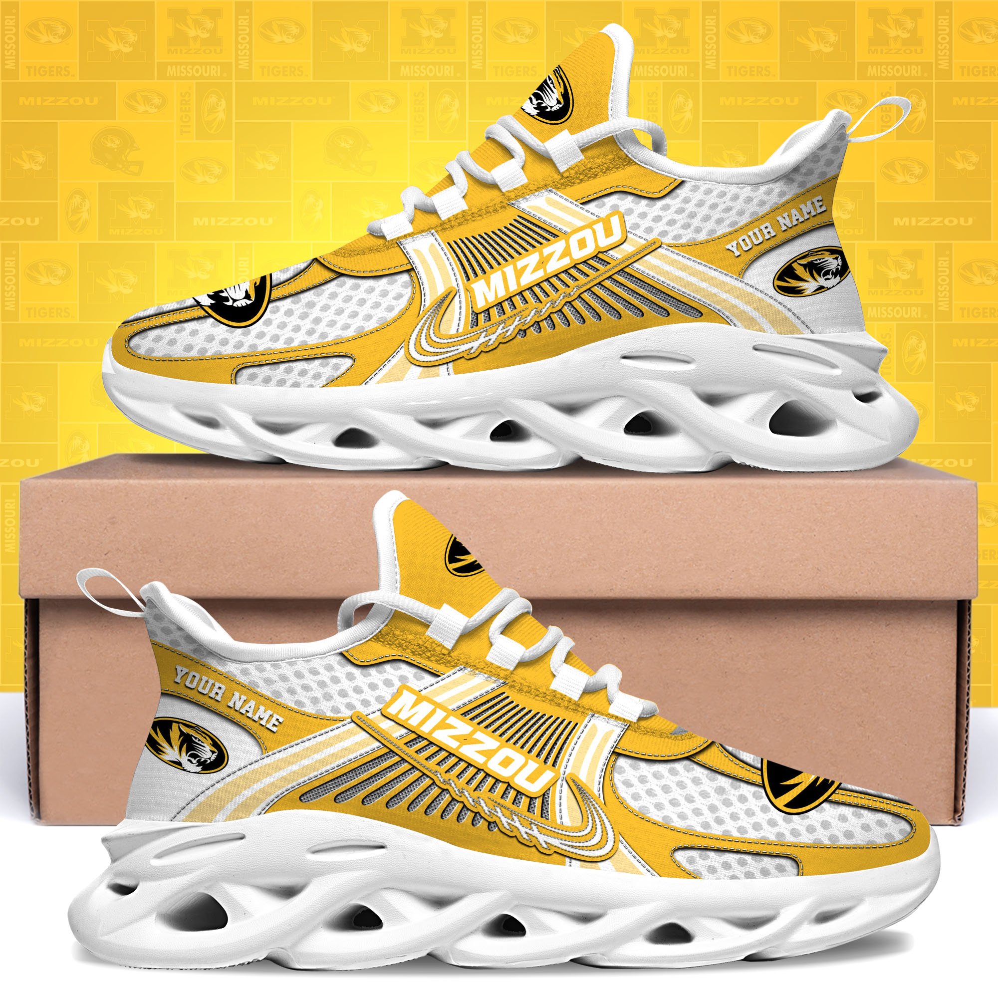 Missouri Tigers Clunky Sneakers Custom Your Name, Sport Sneakers, Sport Gifts For Fan, Gifts For Him